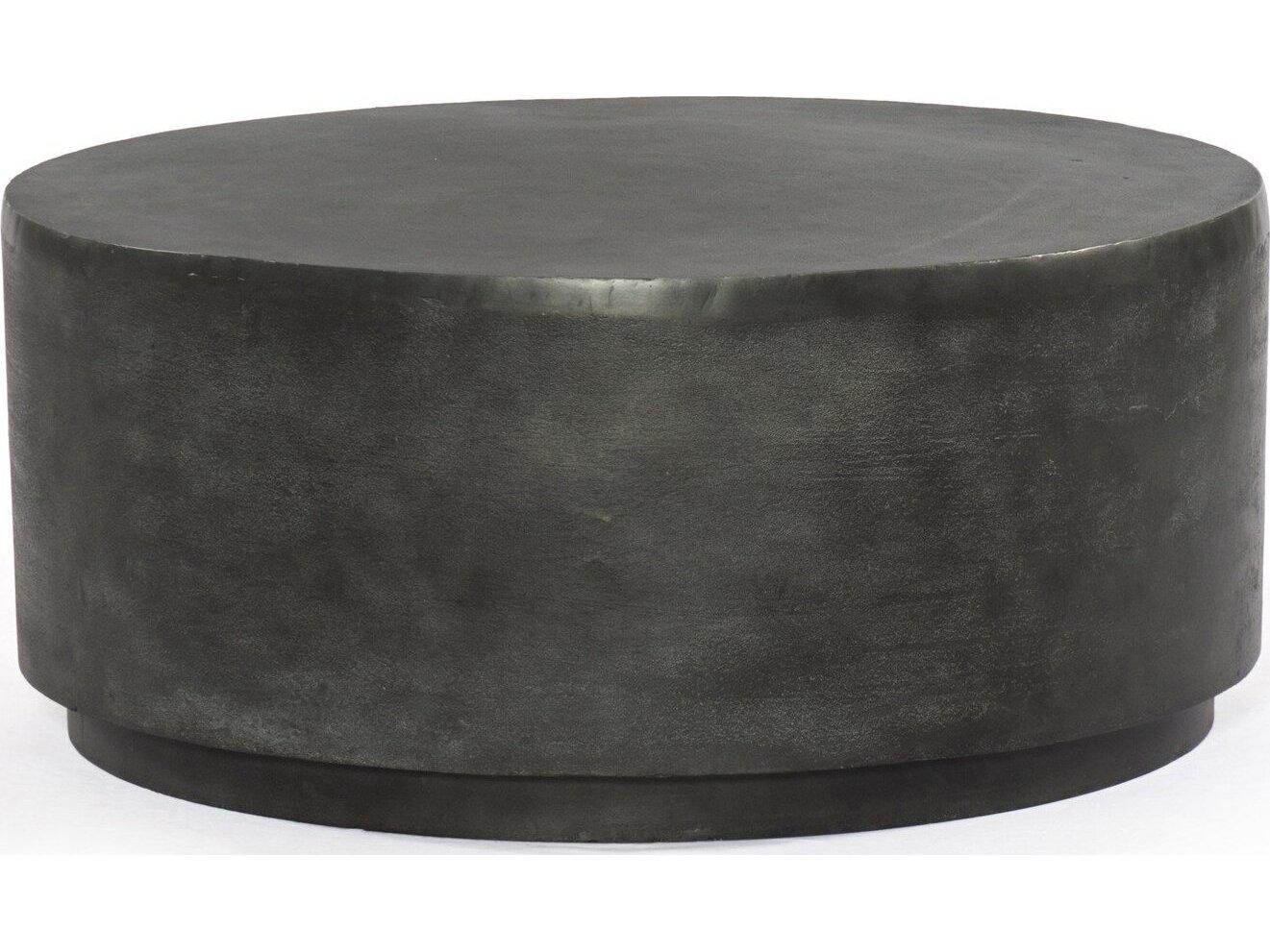 Four Hands Outdoor Marlow Javi Aged Grey Aluminum 35.5" Round Coffee Table