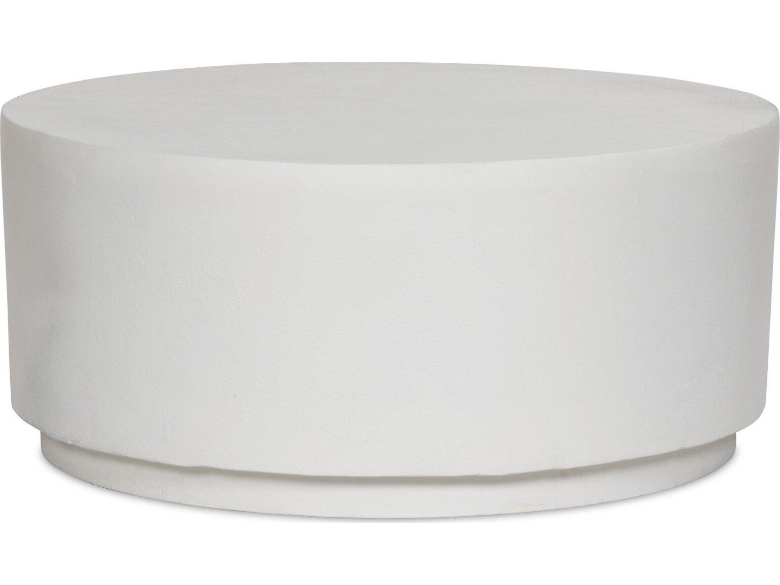 Four Hands Outdoor Marlow Javi Matte White Aluminum 35.5" Round Coffee Table