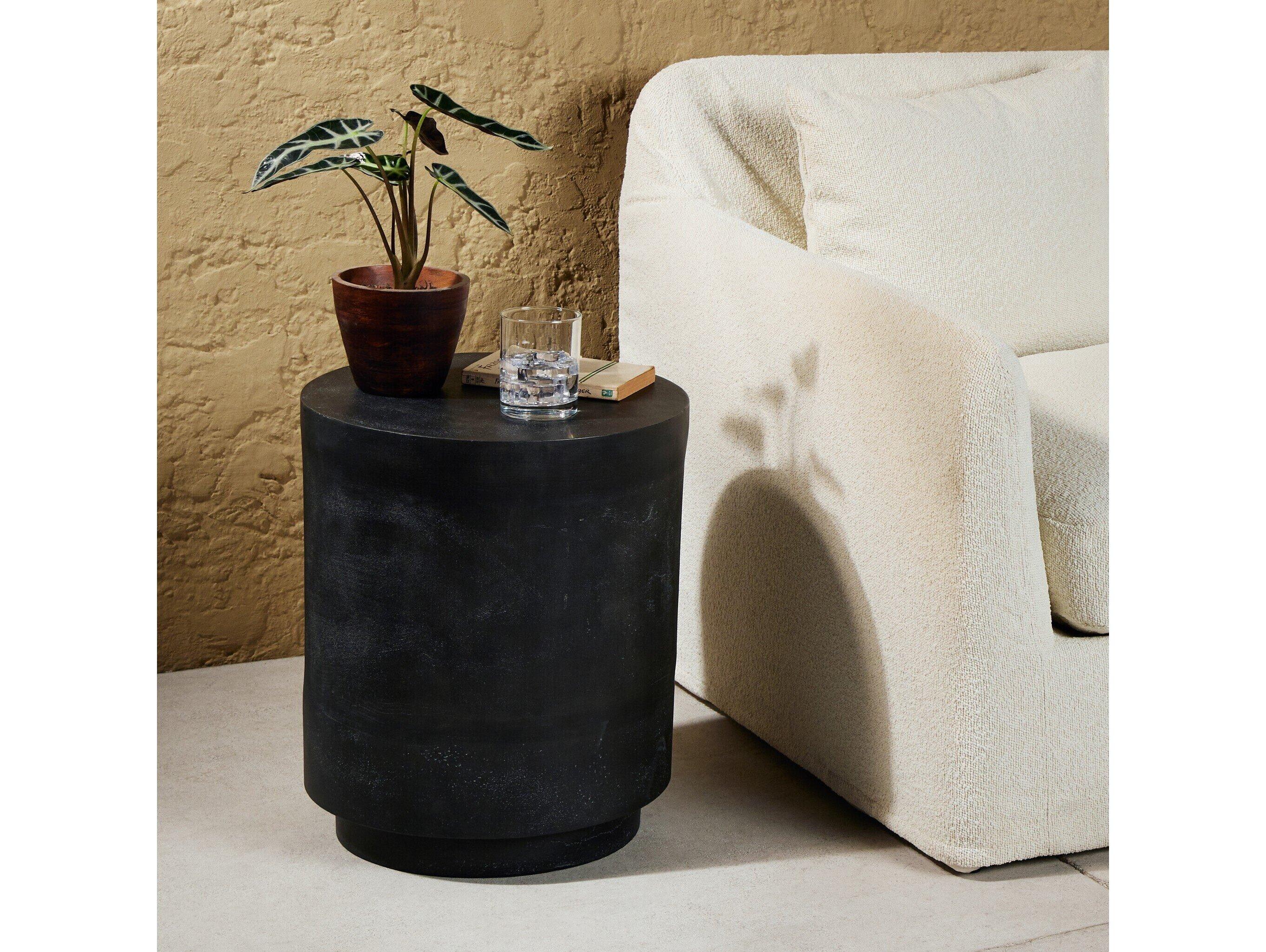 Four Hands Outdoor Marlow Javi Aged Grey Aluminum 15.57" Round End Table