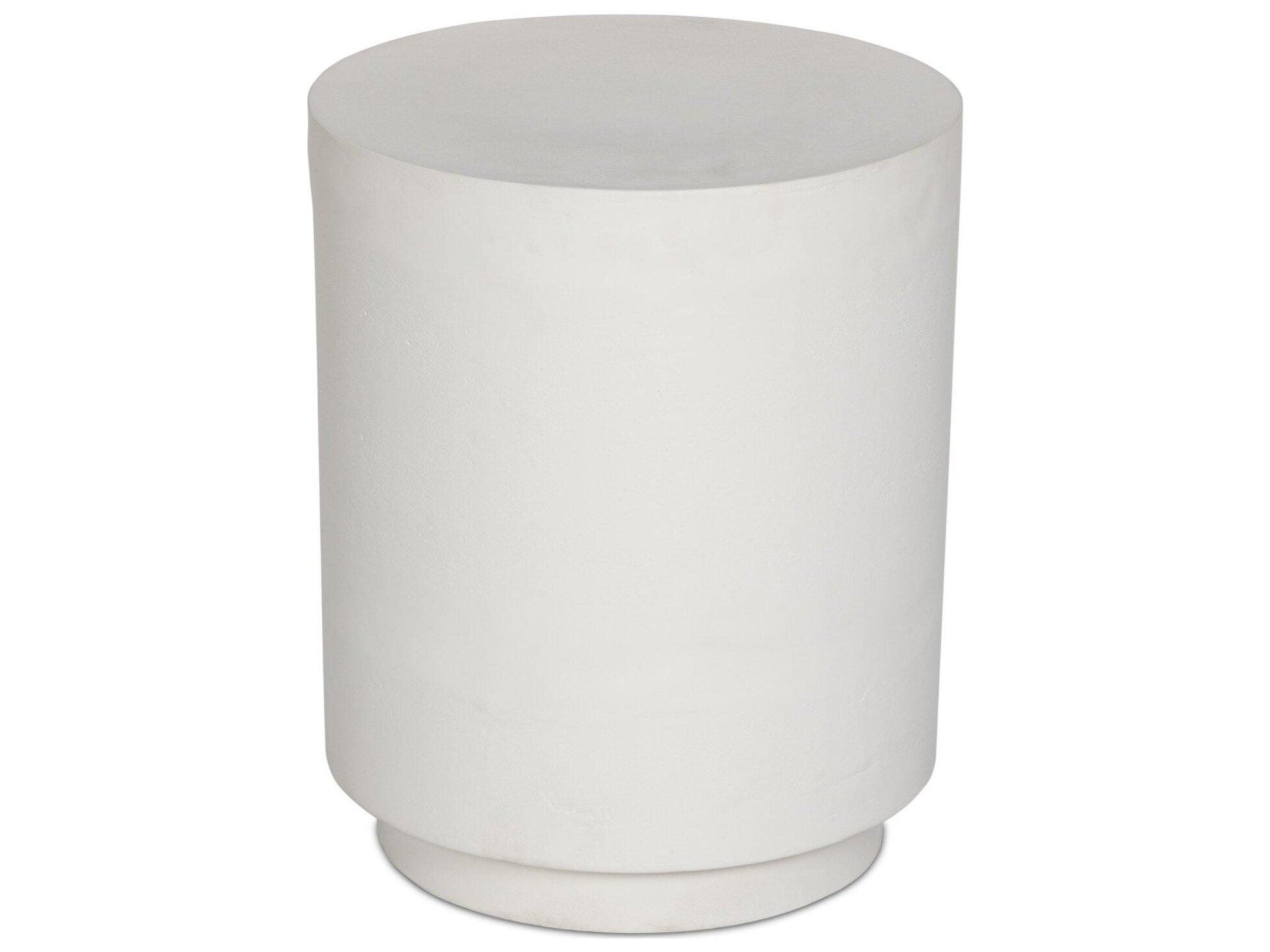 Four Hands Outdoor Marlow Javi Matte White Aluminum 15.57" Round End Table