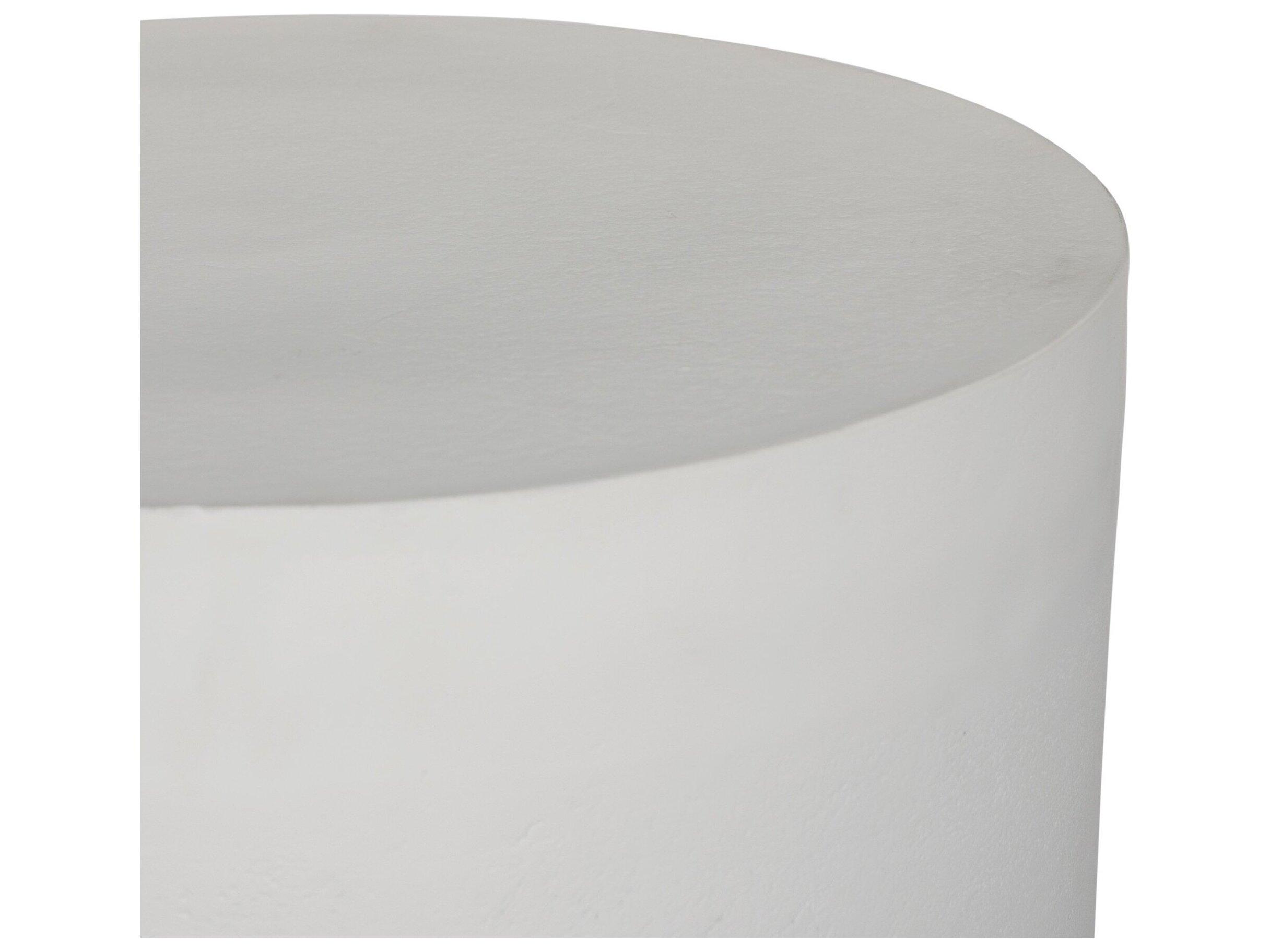 Four Hands Outdoor Marlow Javi Matte White Aluminum 15.57" Round End Table
