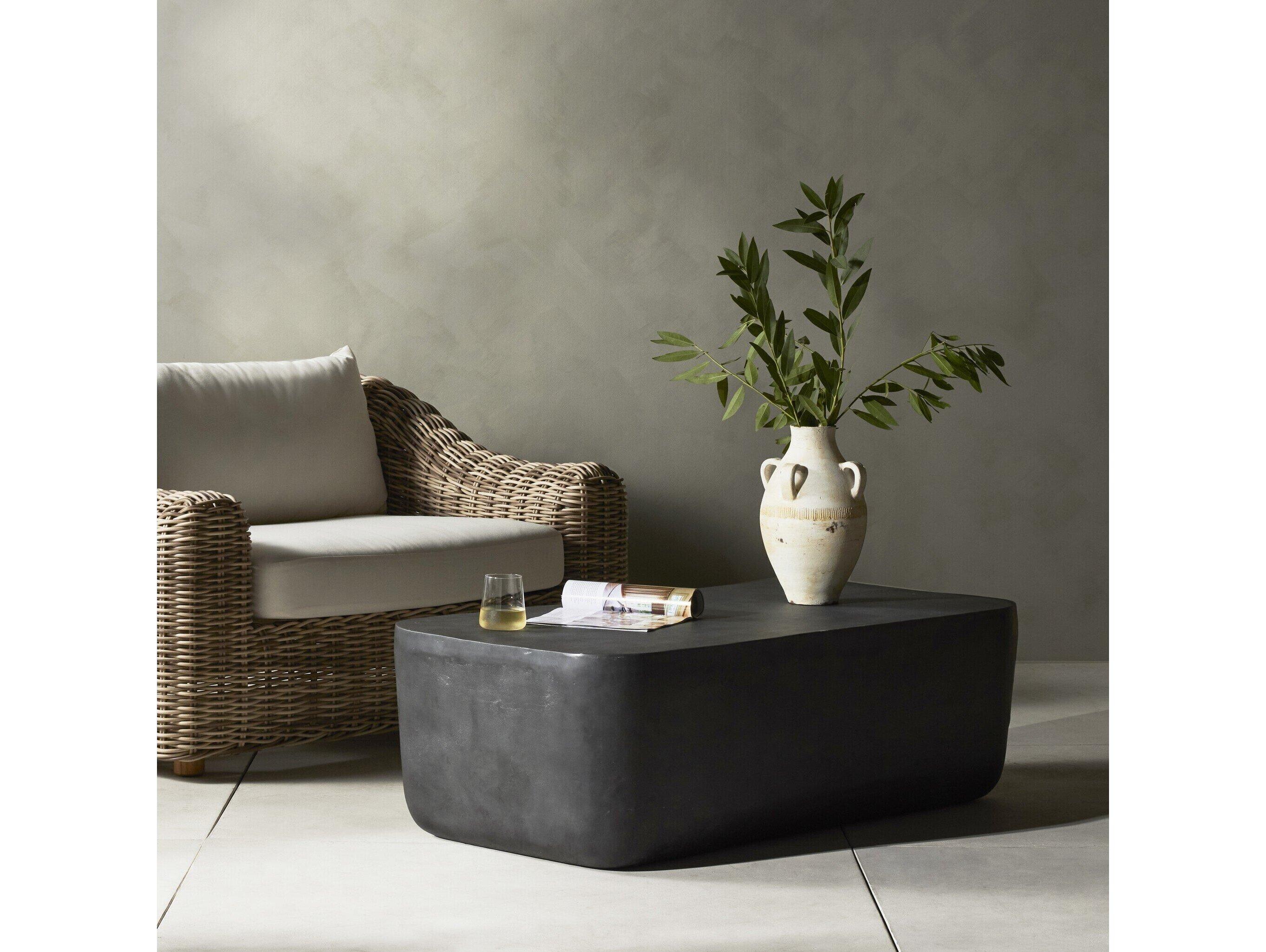 Four Hands Outdoor Marlow Aged Grey Rectangular Coffee Table