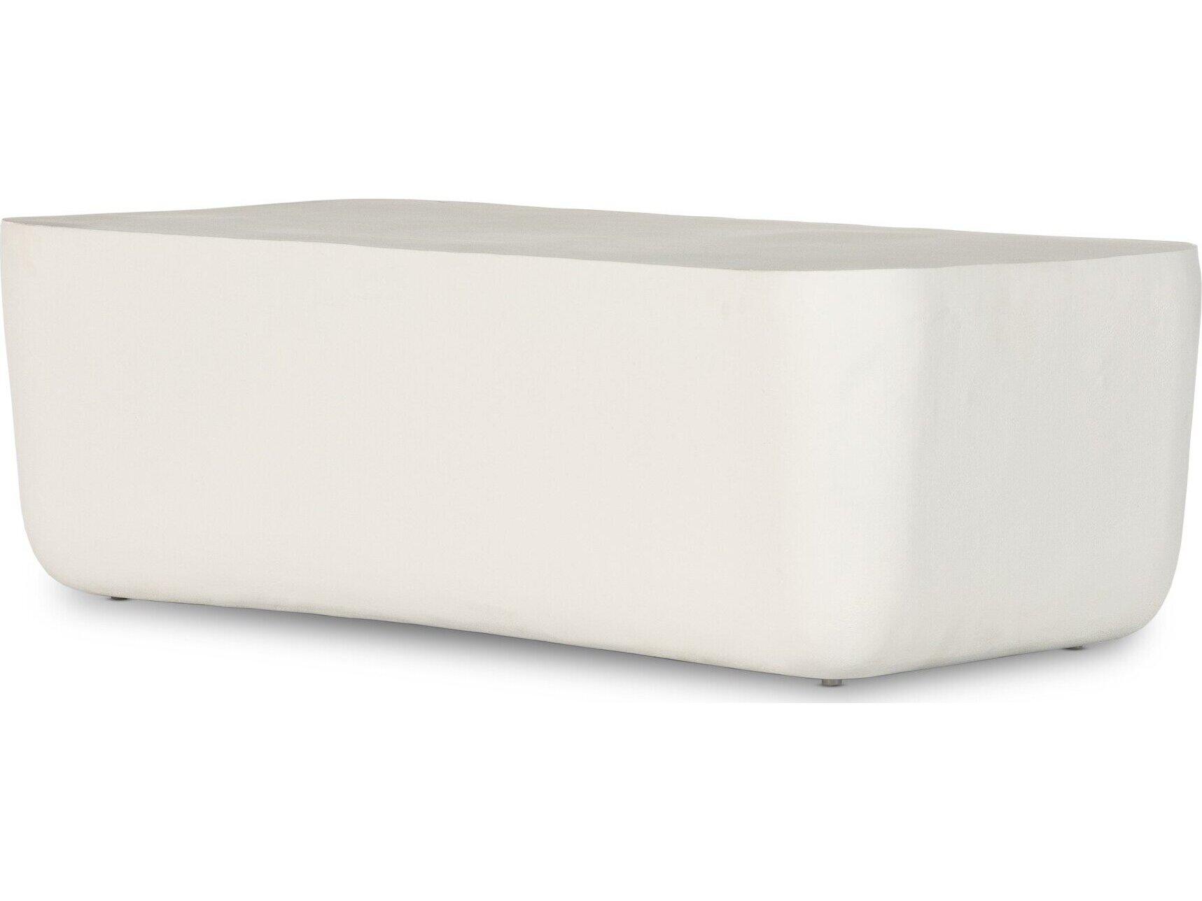Four Hands Outdoor Marlow Matte White Rectangular Coffee Table