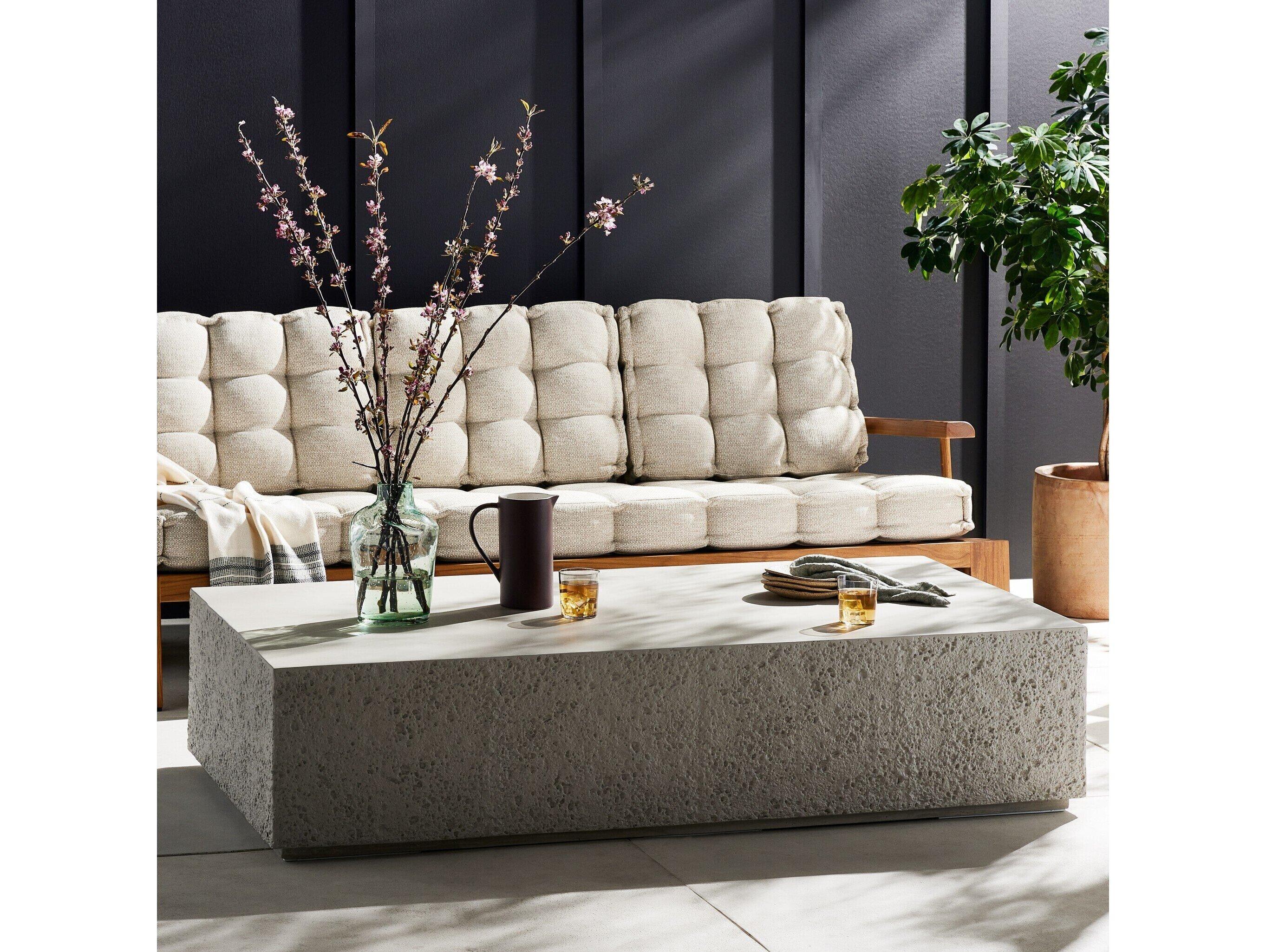 Four Hands Outdoor Constantine Concrete Rectangular Coffee Table