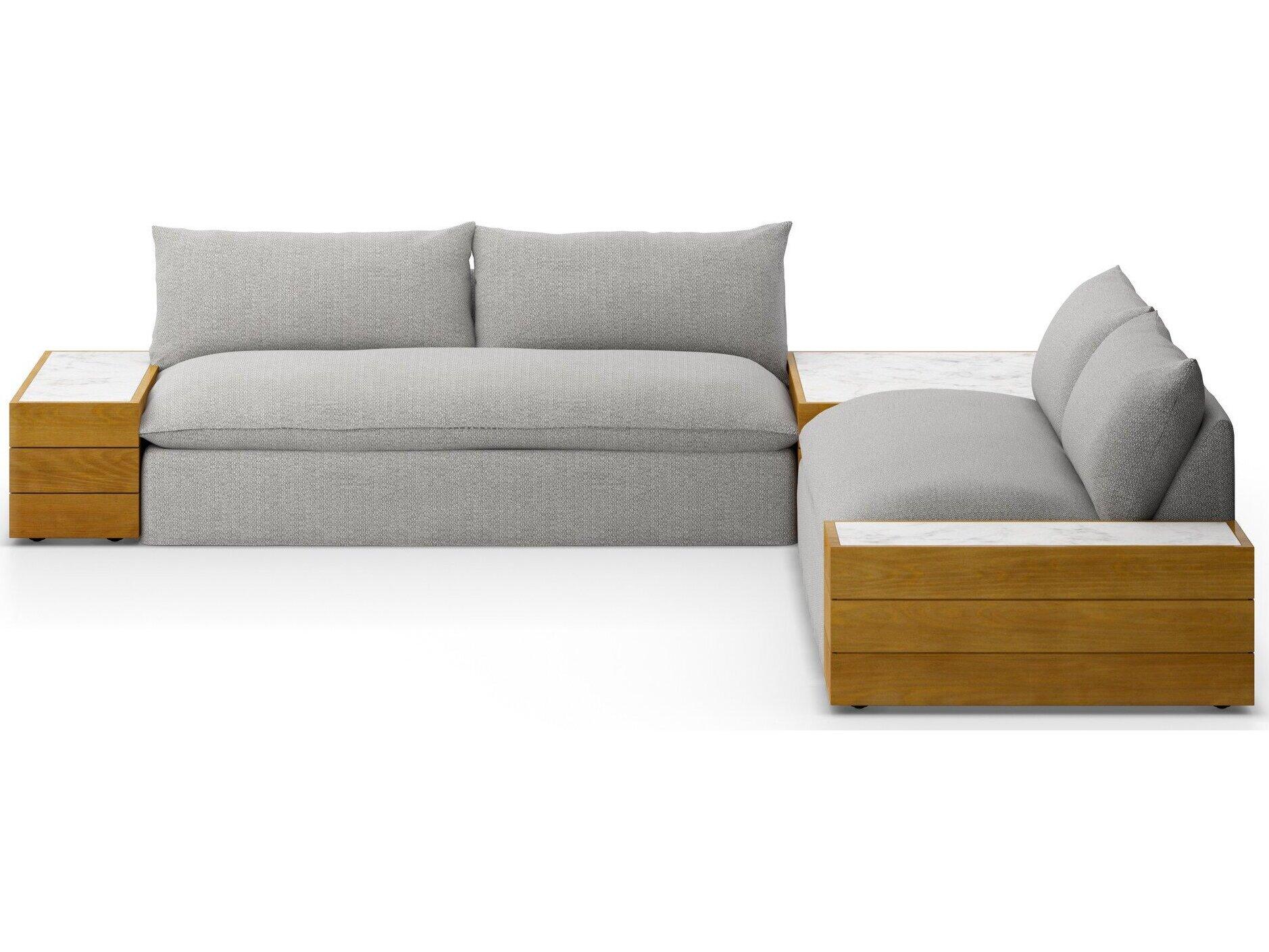 Four Hands Outdoor Solano Faye Ash Cushion Sofa