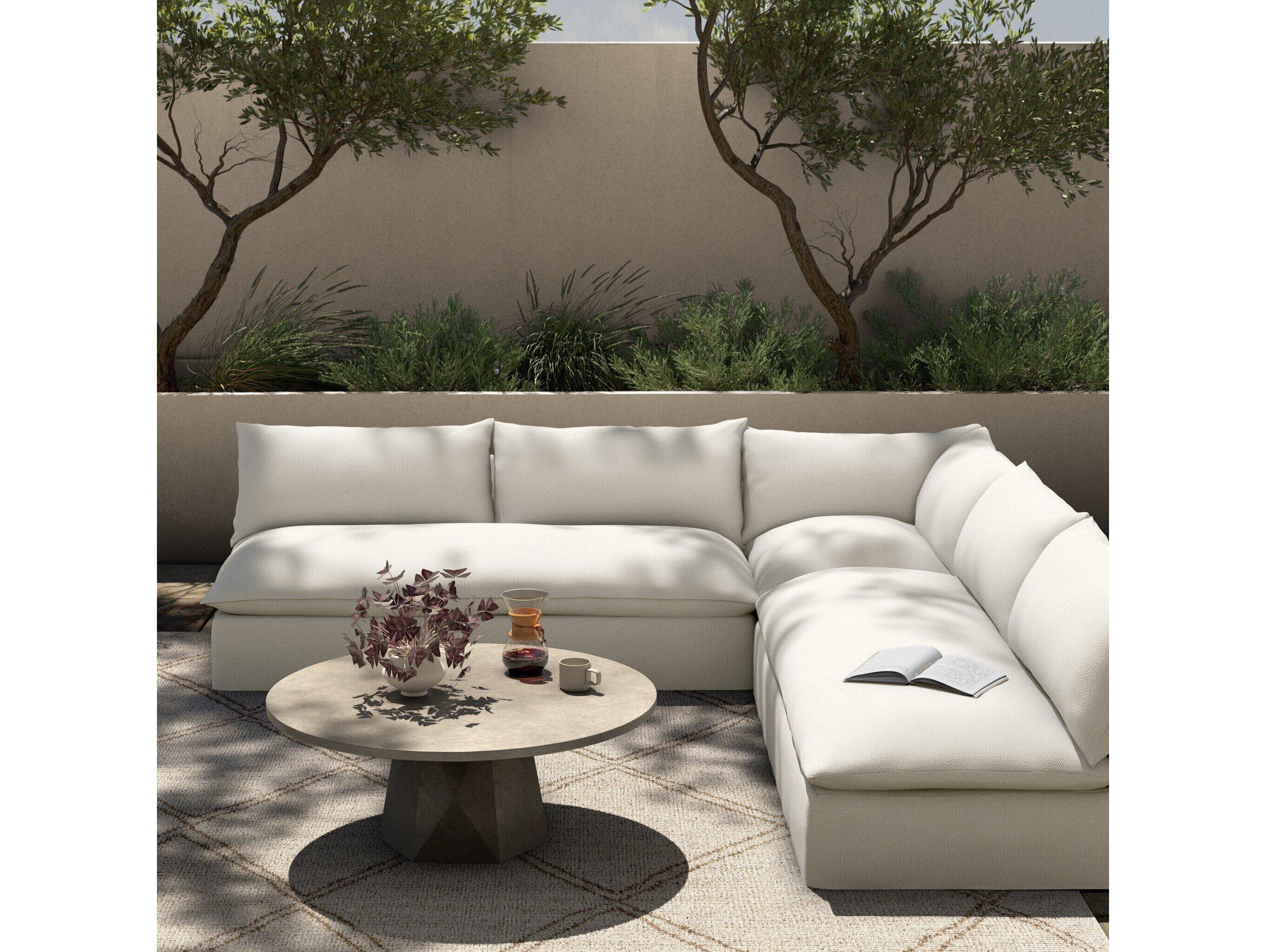 Four Hands Outdoor Solano Faye Cream Cushion Sofa