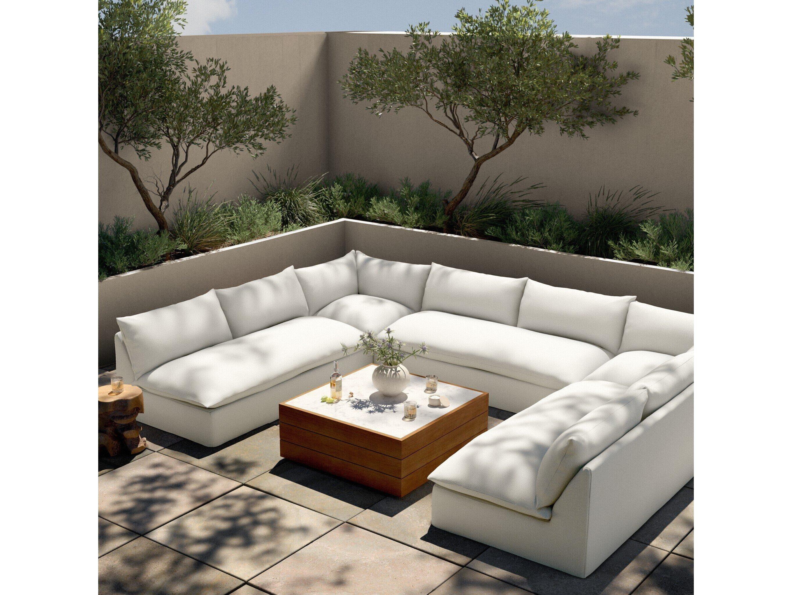 Four Hands Outdoor Solano Faye Cream Cushion Sofa