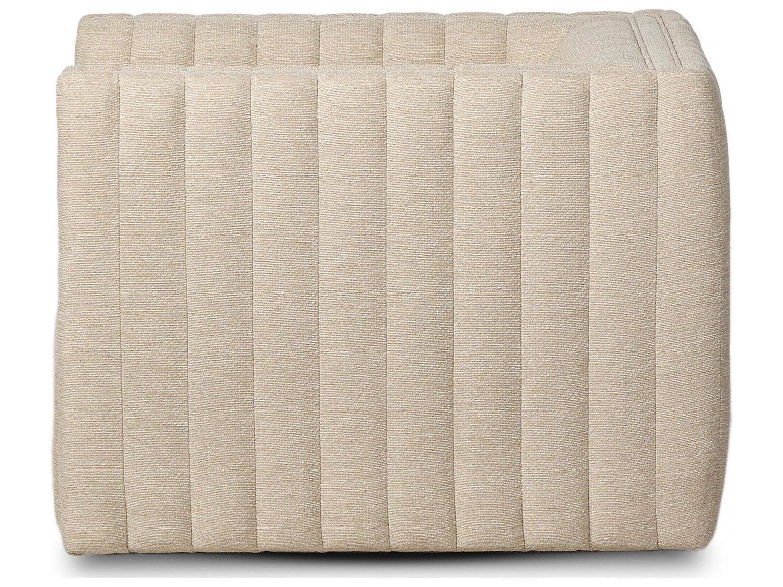 Four Hands Outdoor Solano Augustine Fabric Cushion Swivel Lounge Chair in Casa Cream