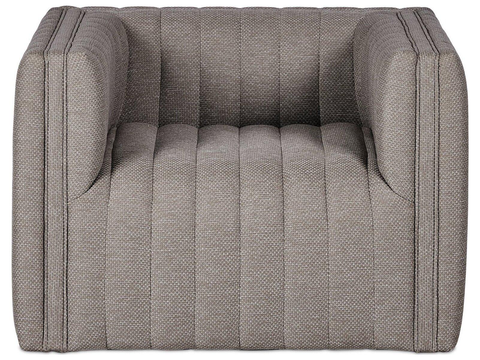 Four Hands Outdoor Solano Augustine Fabric Cushion Swivel Lounge Chair in Casa Grey