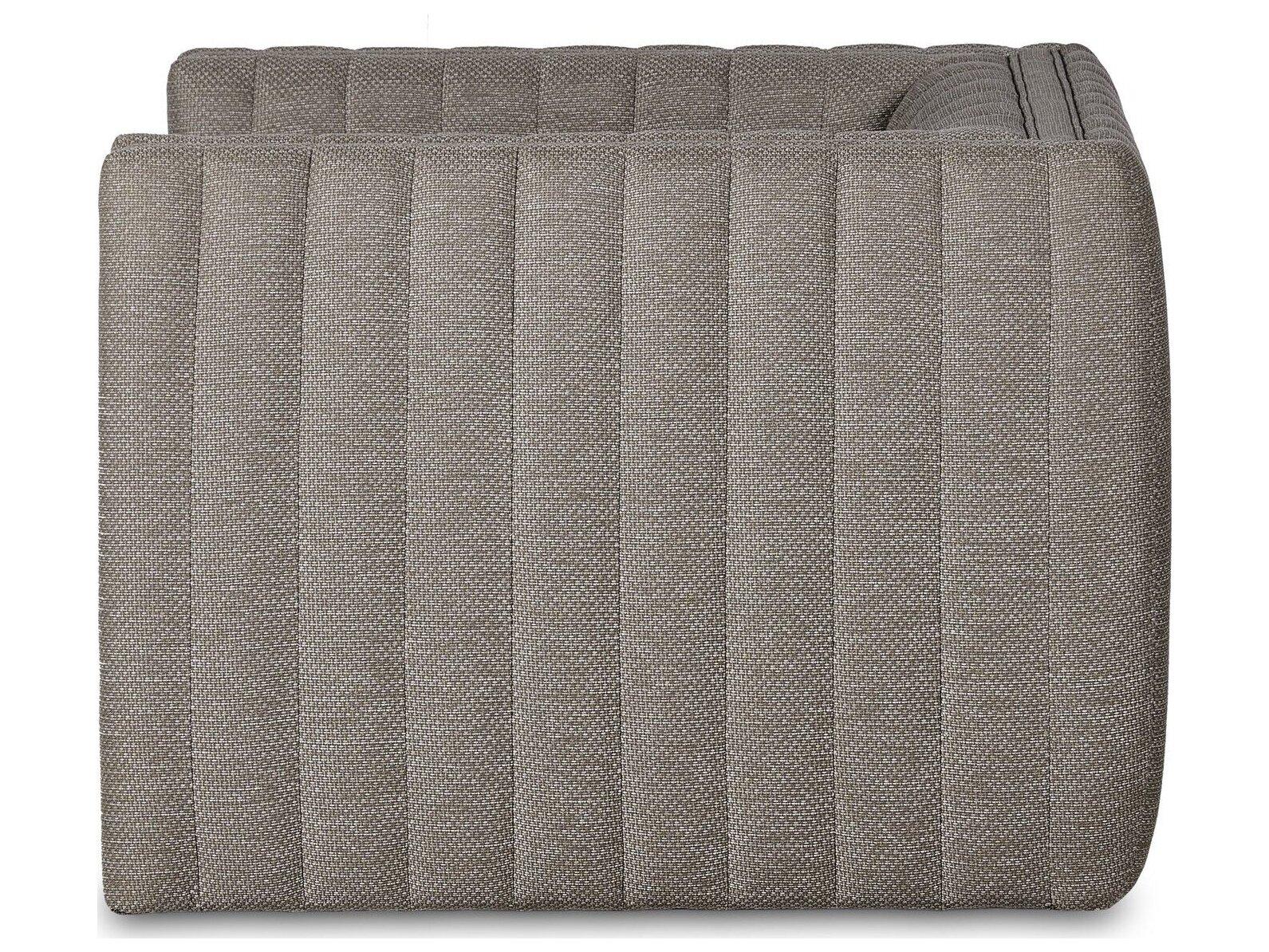 Four Hands Outdoor Solano Augustine Fabric Cushion Swivel Lounge Chair in Casa Grey