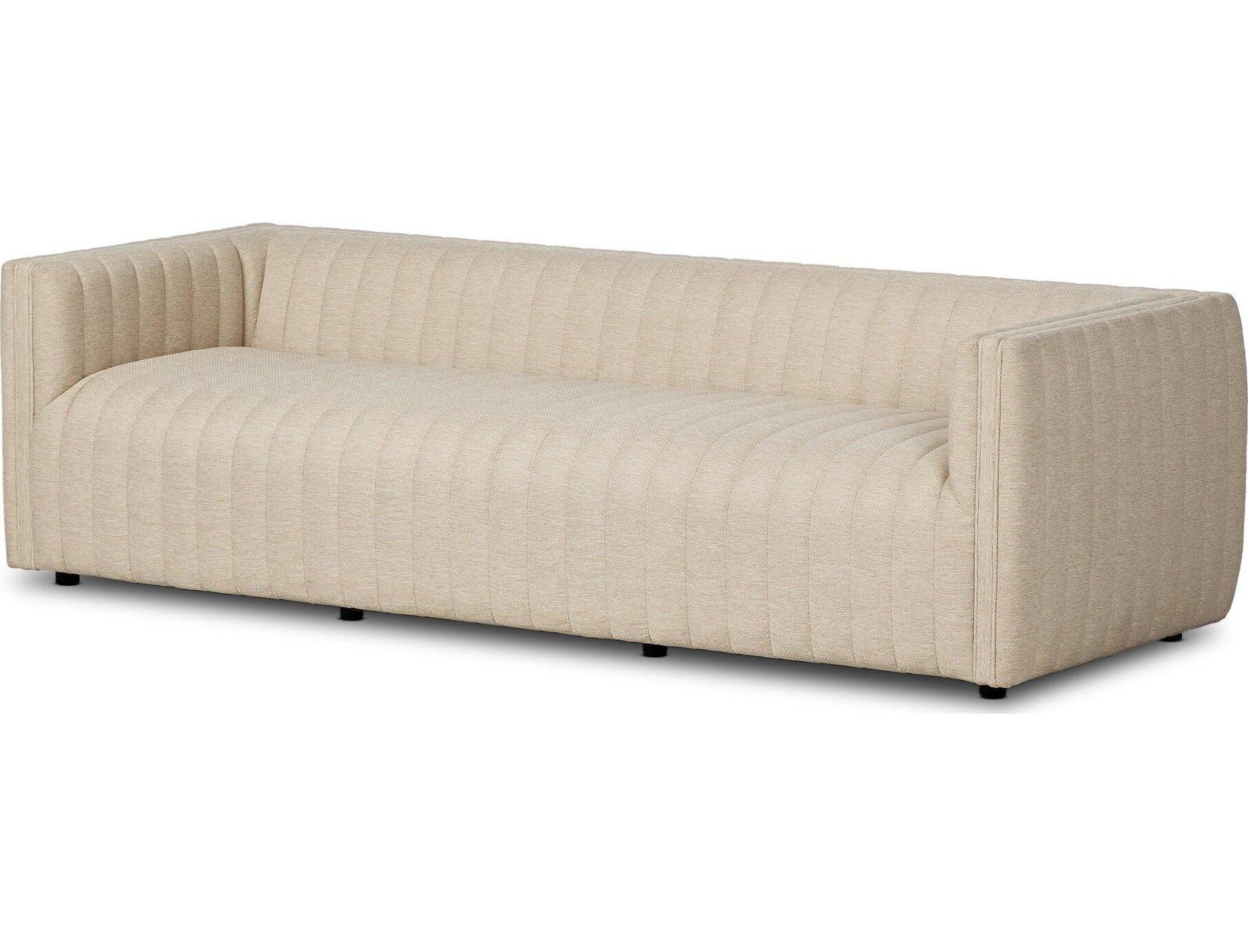 Four Hands Outdoor Solano Augustine Fabric Cushion 97" Sofa in Casa Cream