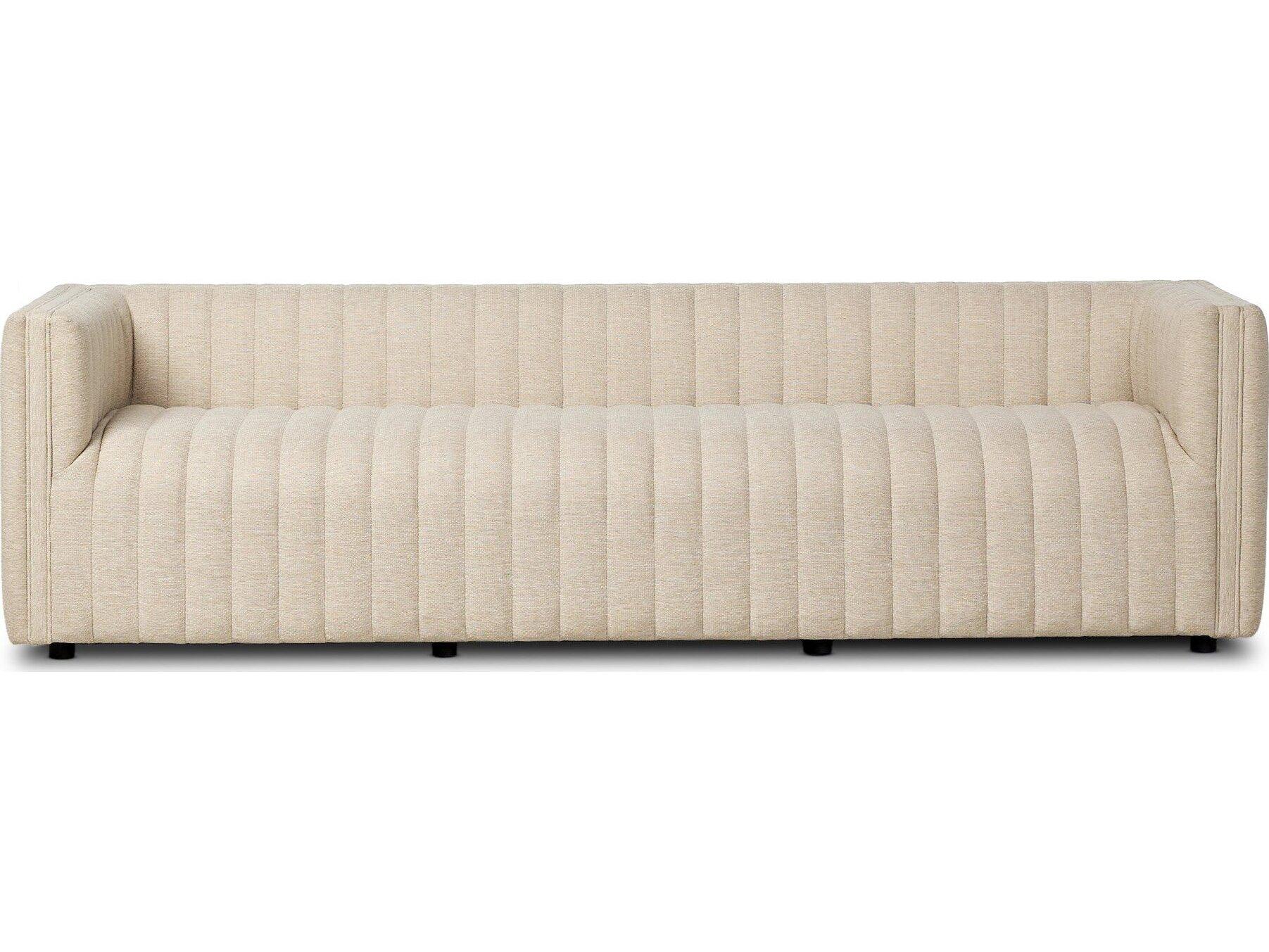 Four Hands Outdoor Solano Augustine Fabric Cushion 97" Sofa in Casa Cream