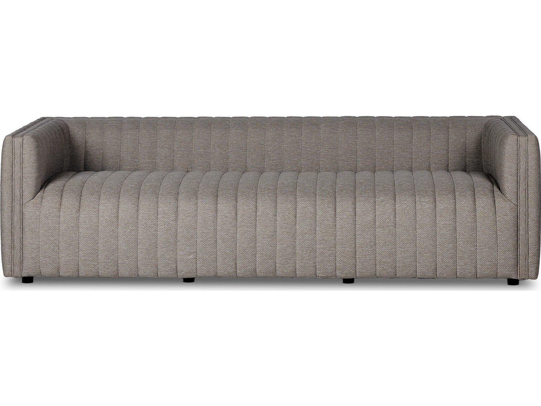 Four Hands Outdoor Solano Augustine Fabric Cushion 97" Sofa in Casa Grey