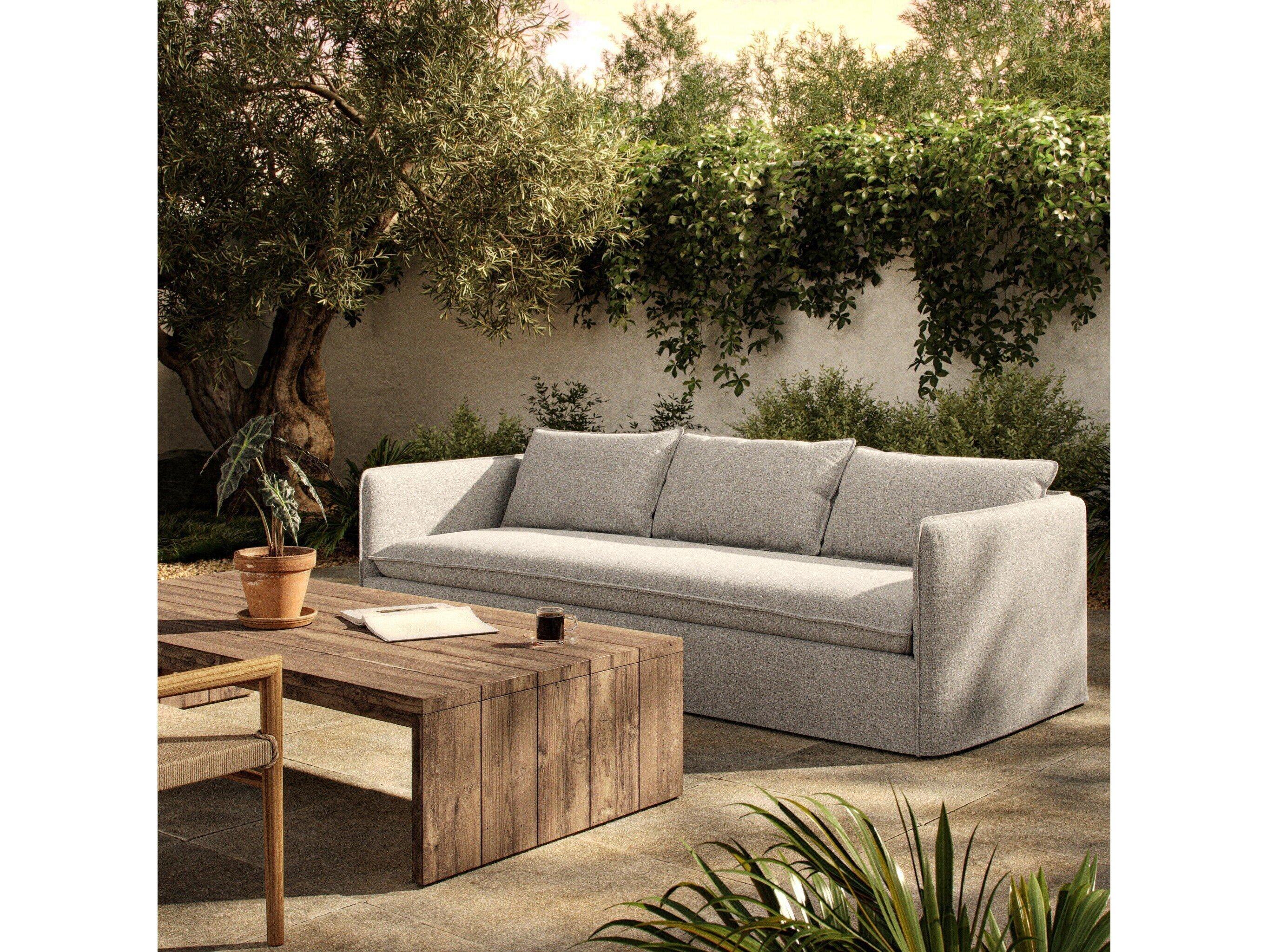 Four Hands Outdoor Westgate Andre Polypropylene Cushion Sofa in Alessi Slate