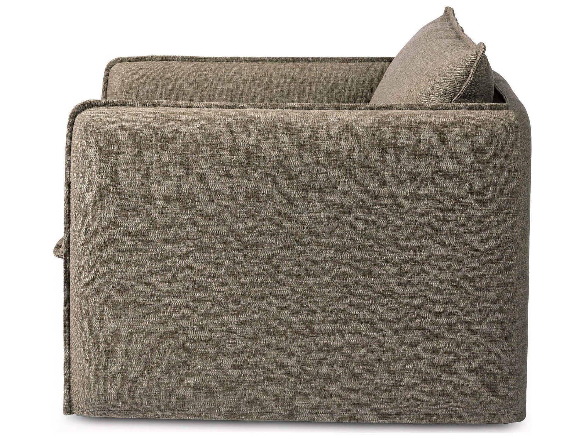 Four Hands Outdoor Westgate Andre Polypropylene Cushion Swivel Lounge Chair in Alessi Fawn