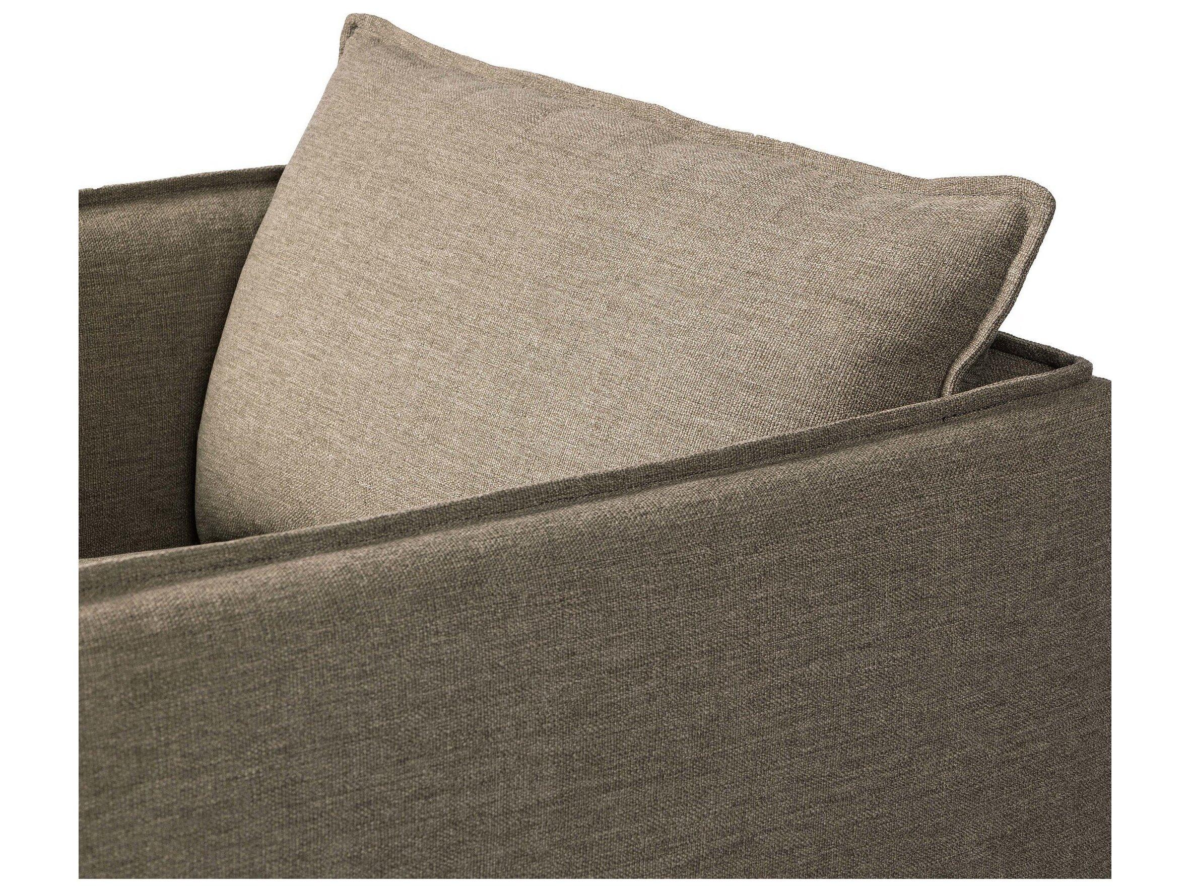 Four Hands Outdoor Westgate Andre Polypropylene Cushion Swivel Lounge Chair in Alessi Fawn