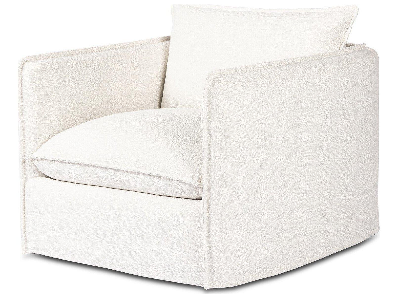 Four Hands Outdoor Westgate Andre Polypropylene Cushion Swivel Lounge Chair in Alessi Linen