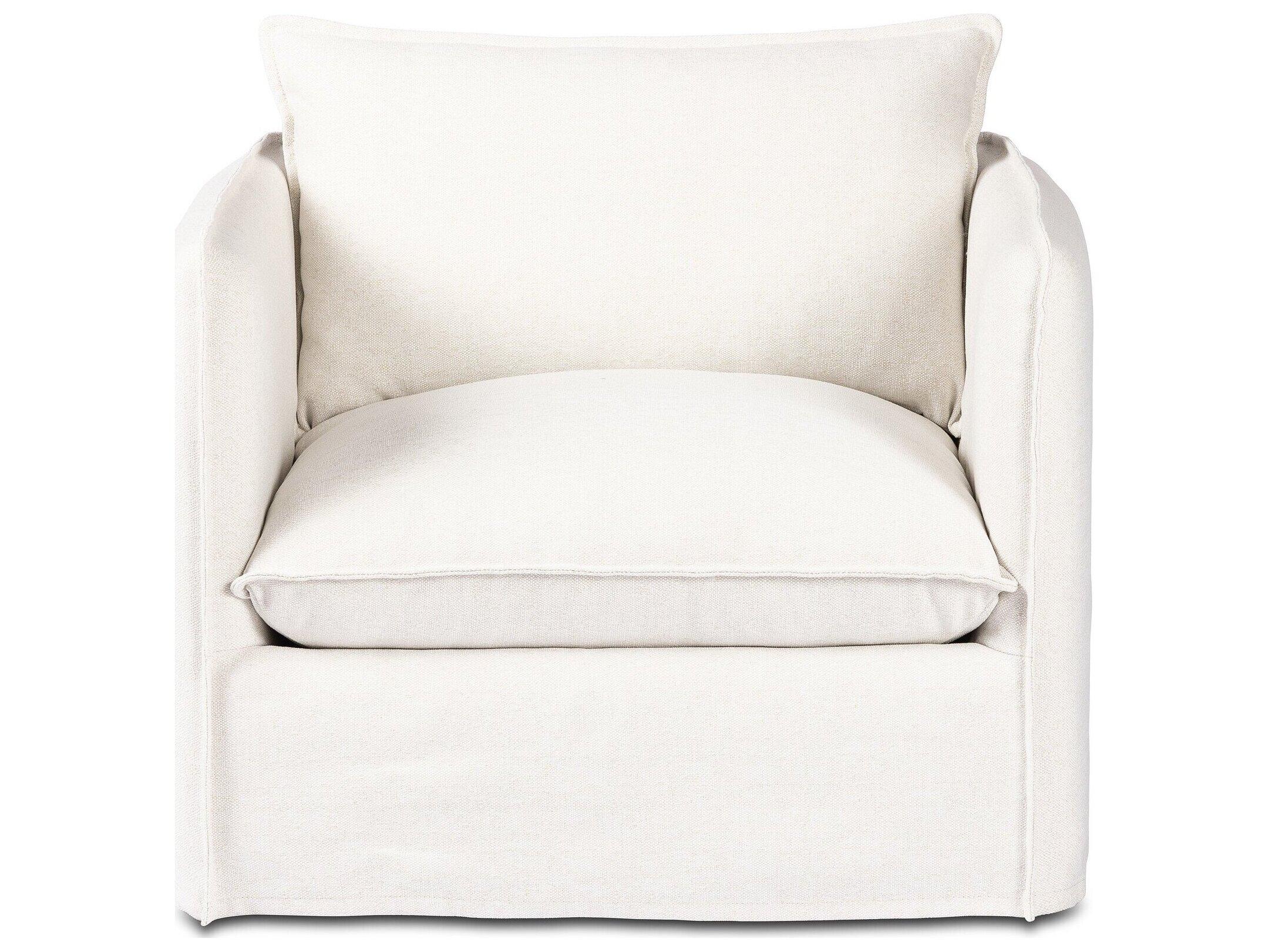 Four Hands Outdoor Westgate Andre Polypropylene Cushion Swivel Lounge Chair in Alessi Linen