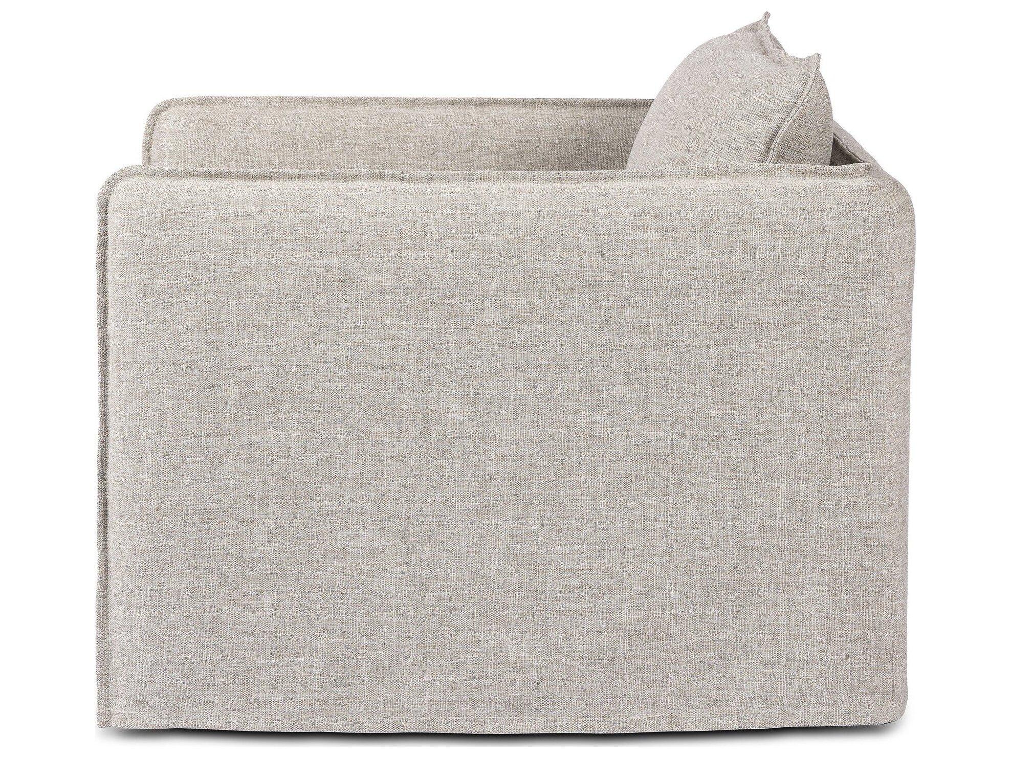 Four Hands Outdoor Westgate Andre Polypropylene Cushion Swivel  Lounge Chair in Alessi Slate