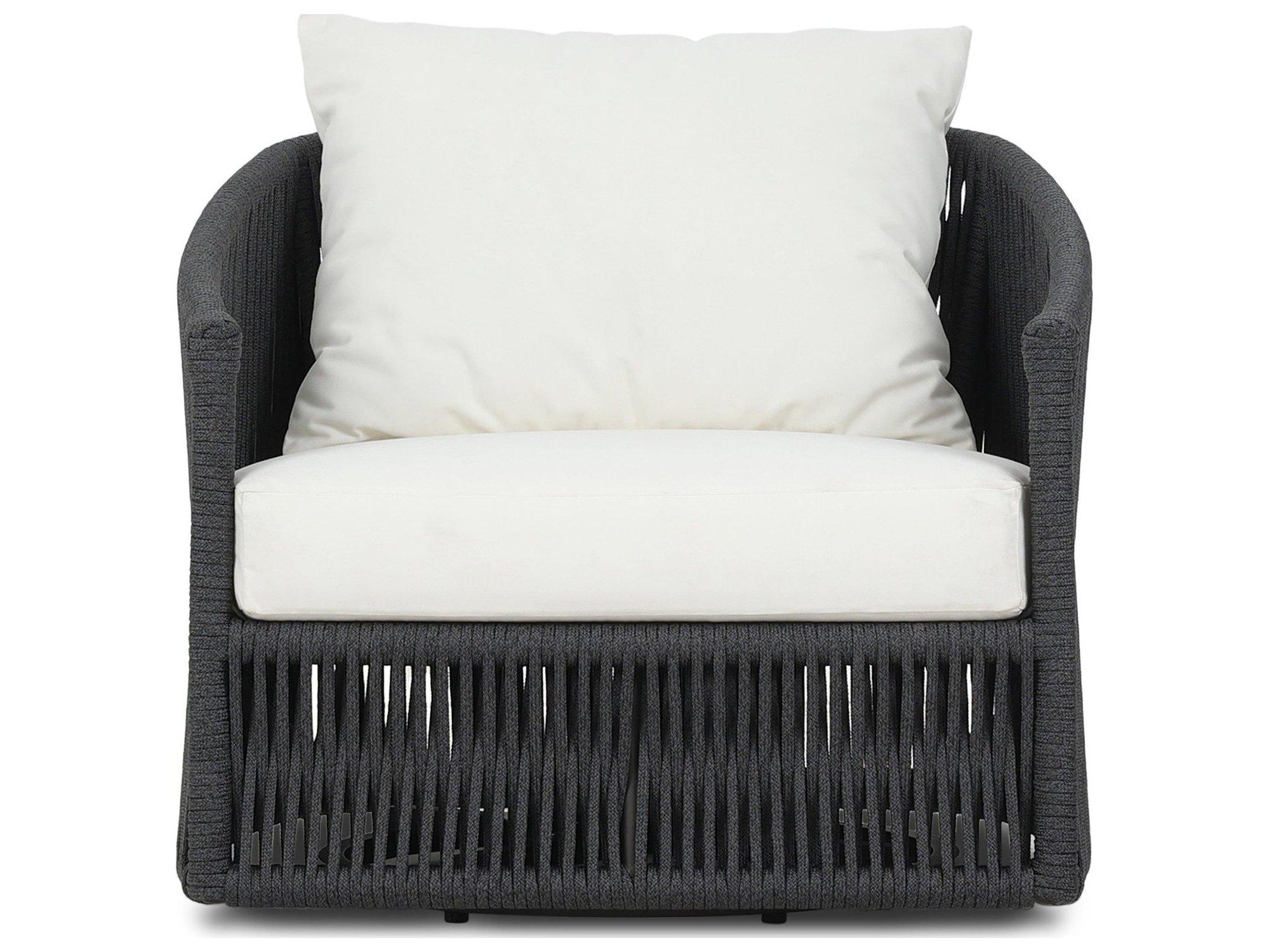 Four Hands Outdoor Solano Porto Bronze Aluminum Cushion Swivel Lounge Chair in Arashi Salt