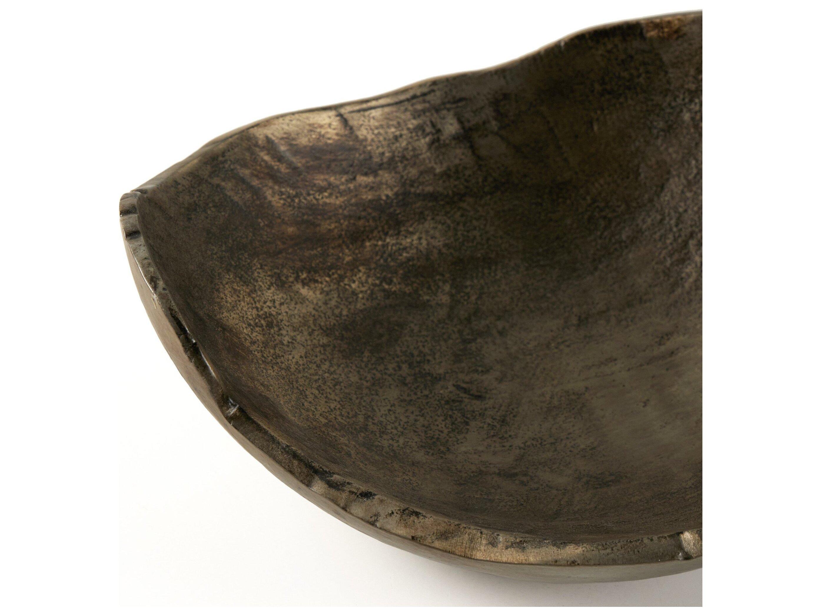 Luxecor Globetrotter Outdoor 14'' Rustic Cast Aluminum Decorative Bowl