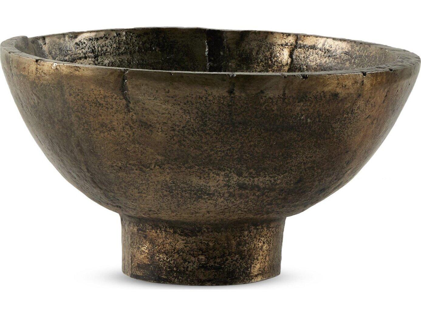 Four Hands Outdoor Wesson Rustic Cast Aluminum Pedestal Bowl