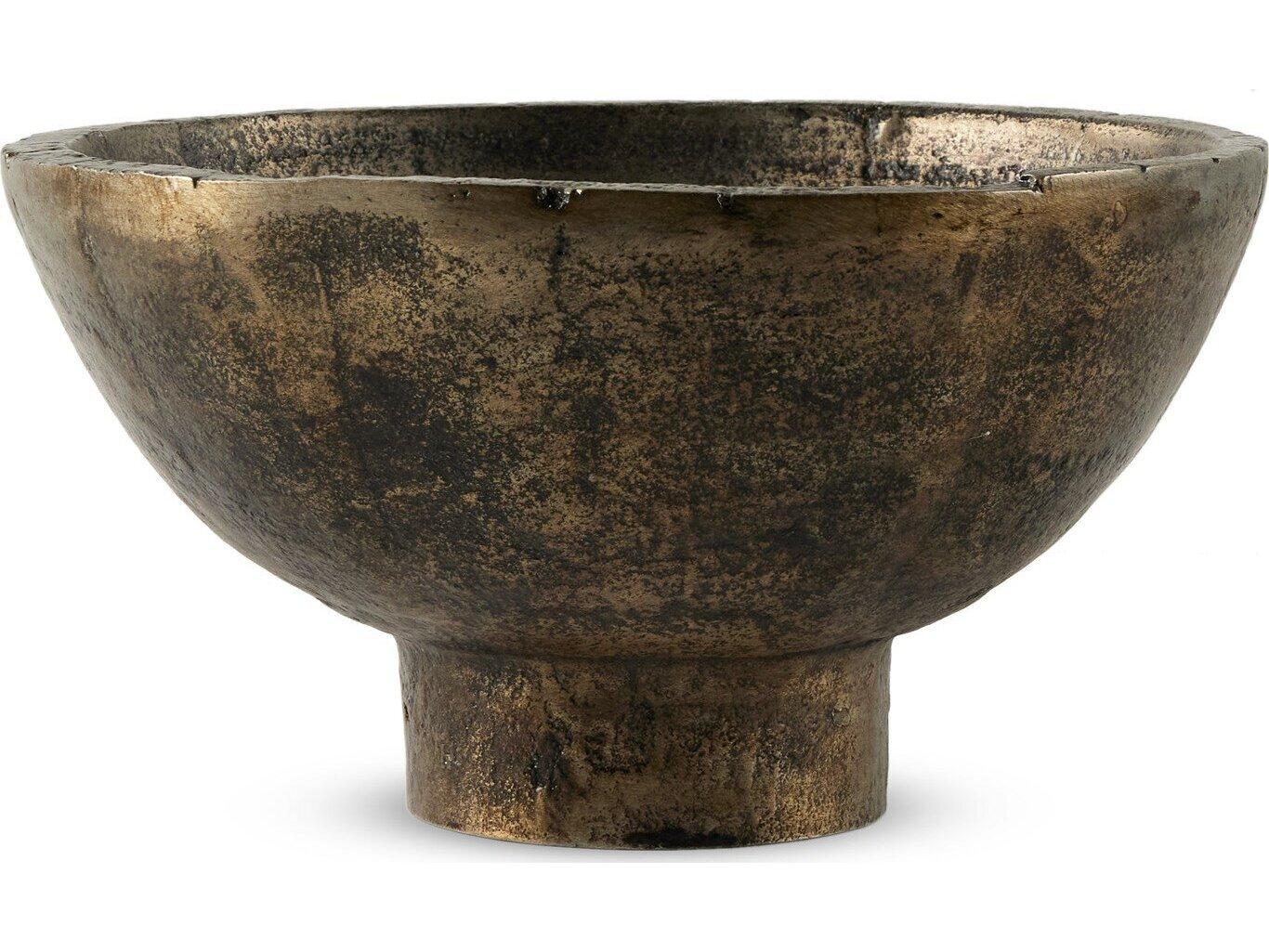 Four Hands Outdoor Wesson Rustic Cast Aluminum Pedestal Bowl