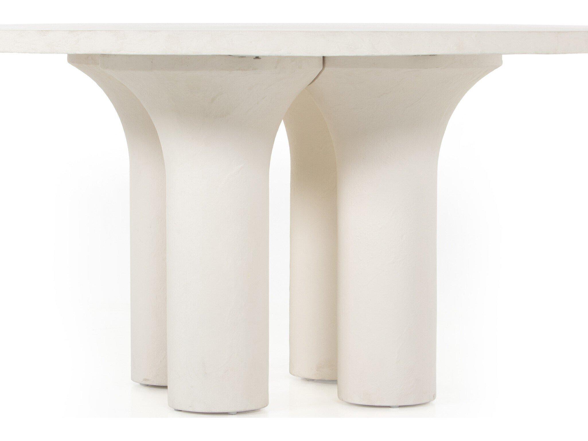 Four Hands Outdoor Constantine White Concrete Round Dining Table