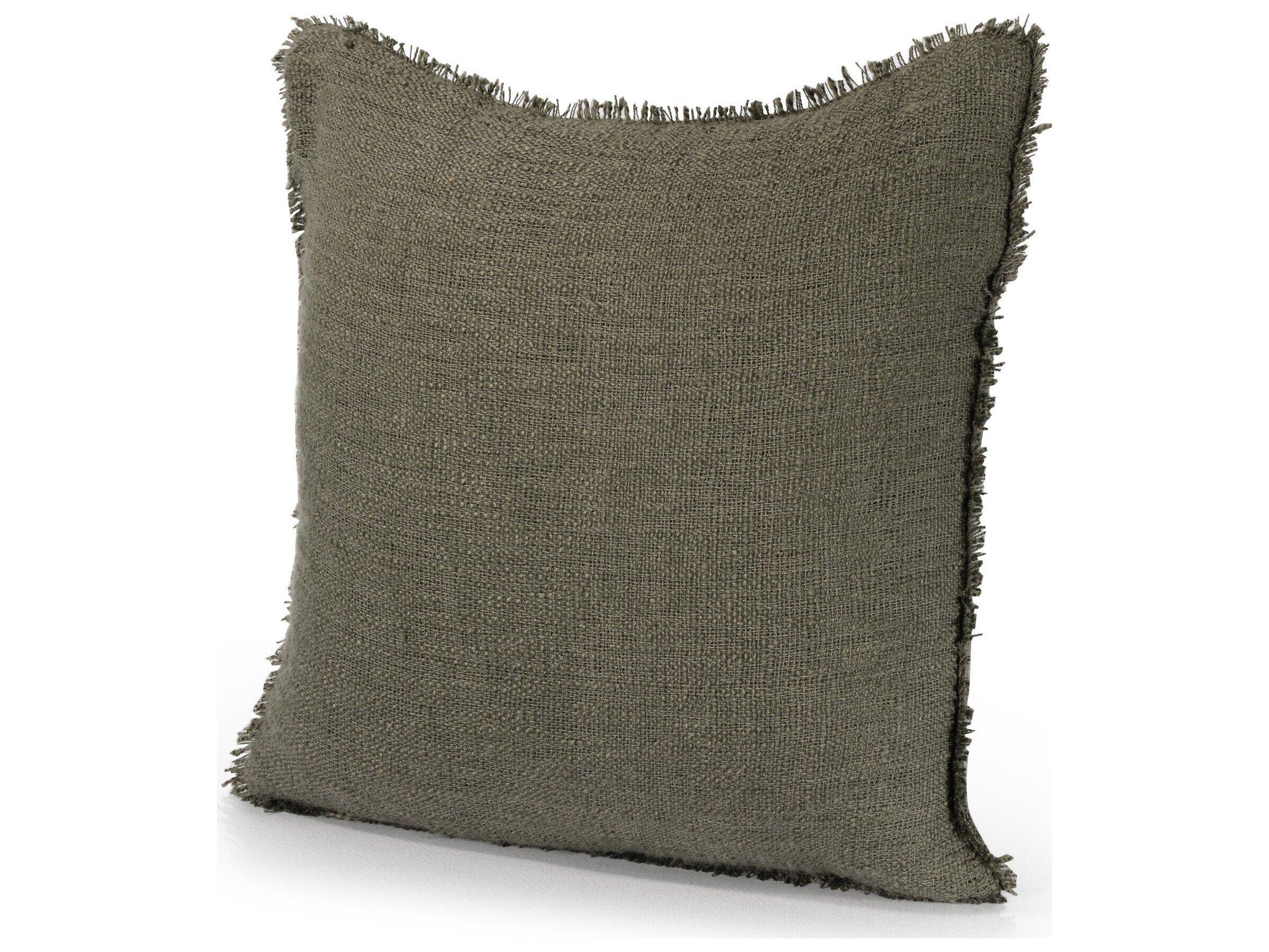 Four Hands Outdoor Willow Textured Olive Pillow