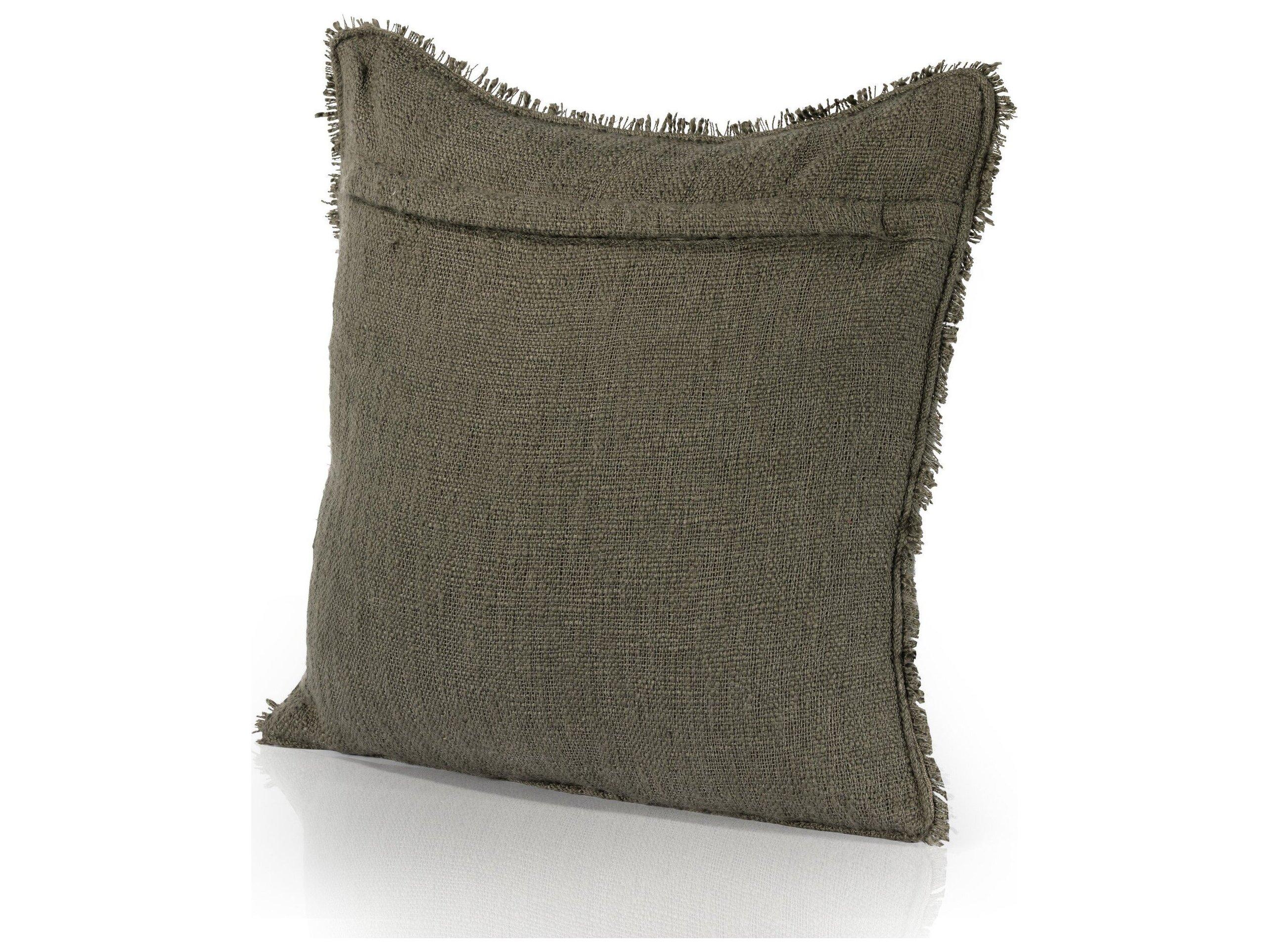 Four Hands Outdoor Willow Textured Olive Pillow