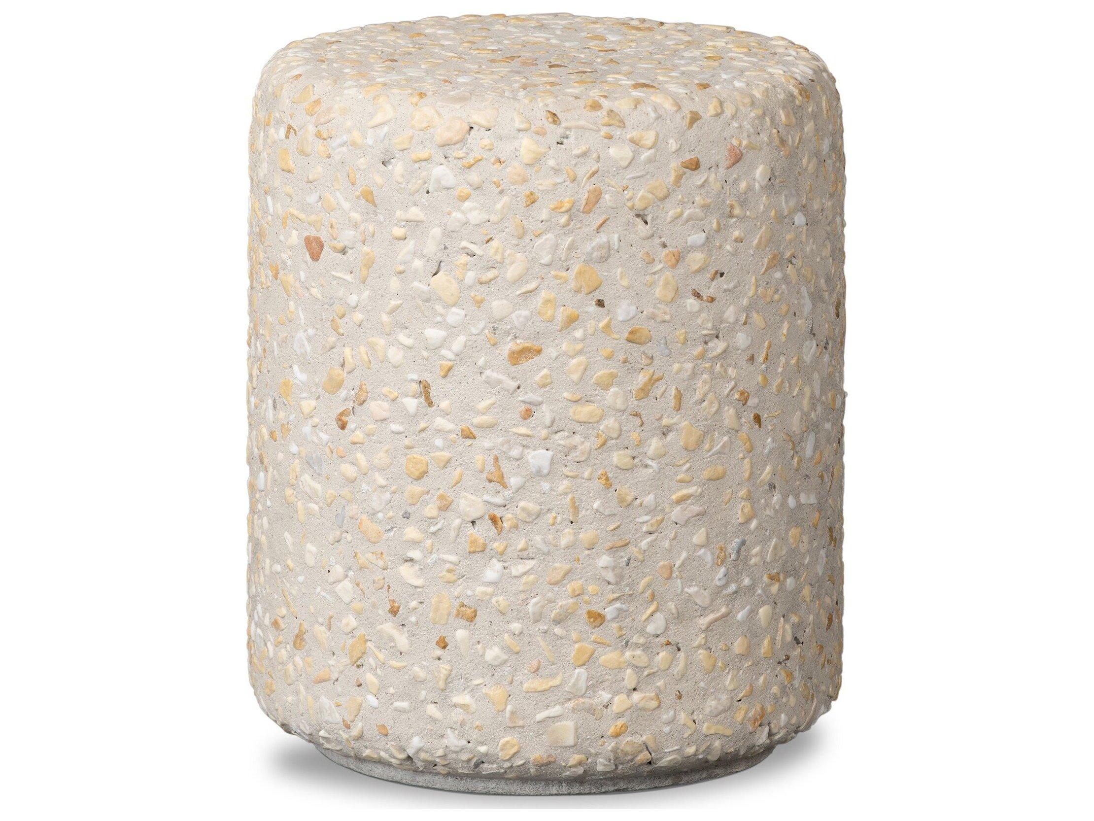 Four Hands Outdoor Constantine Orlan Pure Terrazzo Faux Stone Round End Table