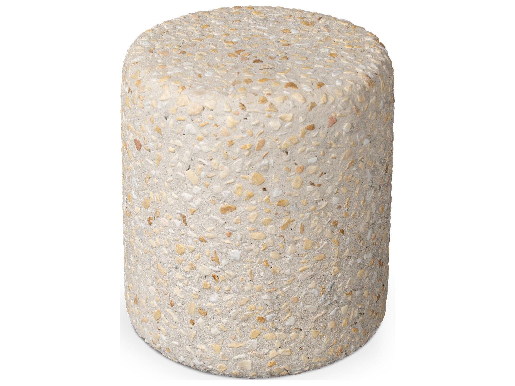 Four Hands Outdoor Constantine Orlan Pure Terrazzo Faux Stone Round End Table