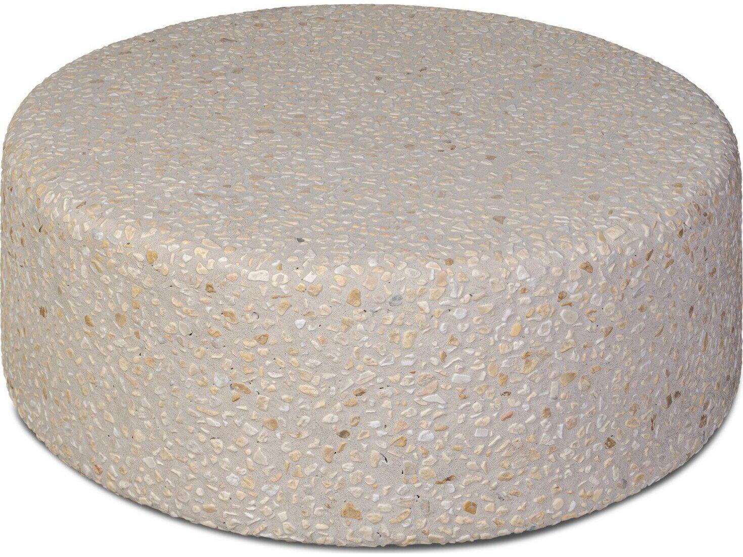 Four Hands Outdoor Constantine Pure Terrazzo 35.5" Round Coffee Table