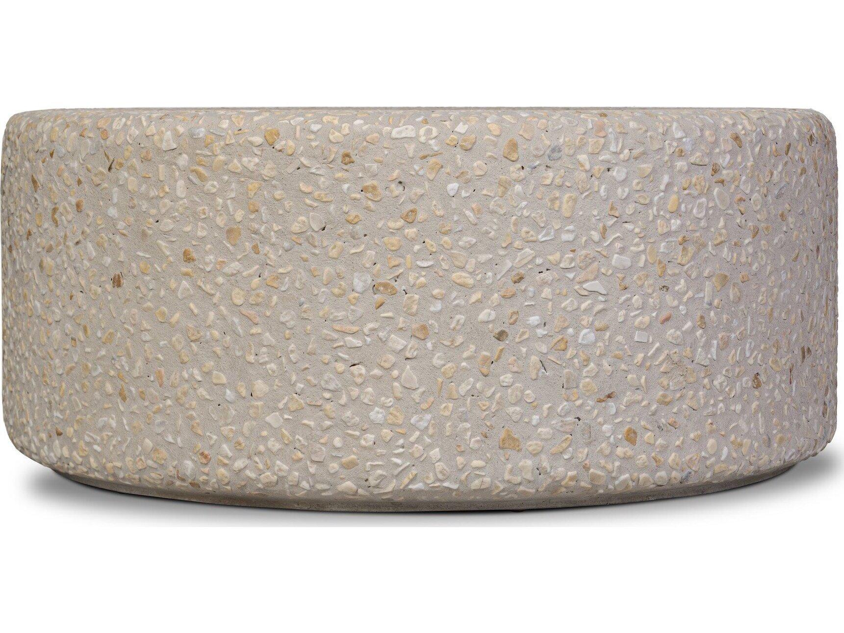 Four Hands Outdoor Constantine Pure Terrazzo 35.5" Round Coffee Table