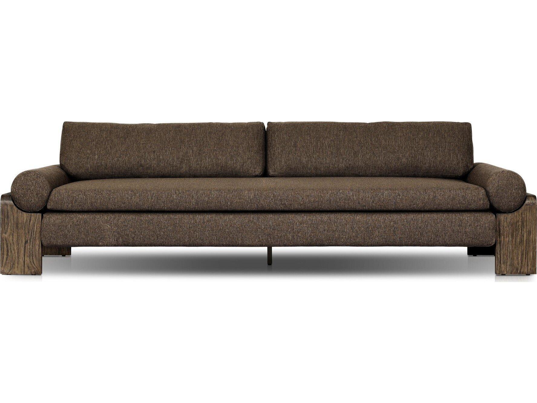 Four Hands Outdoor Pembrook Joette Ellor Brown Stained Saddle Polypropylene Cushion Sofa