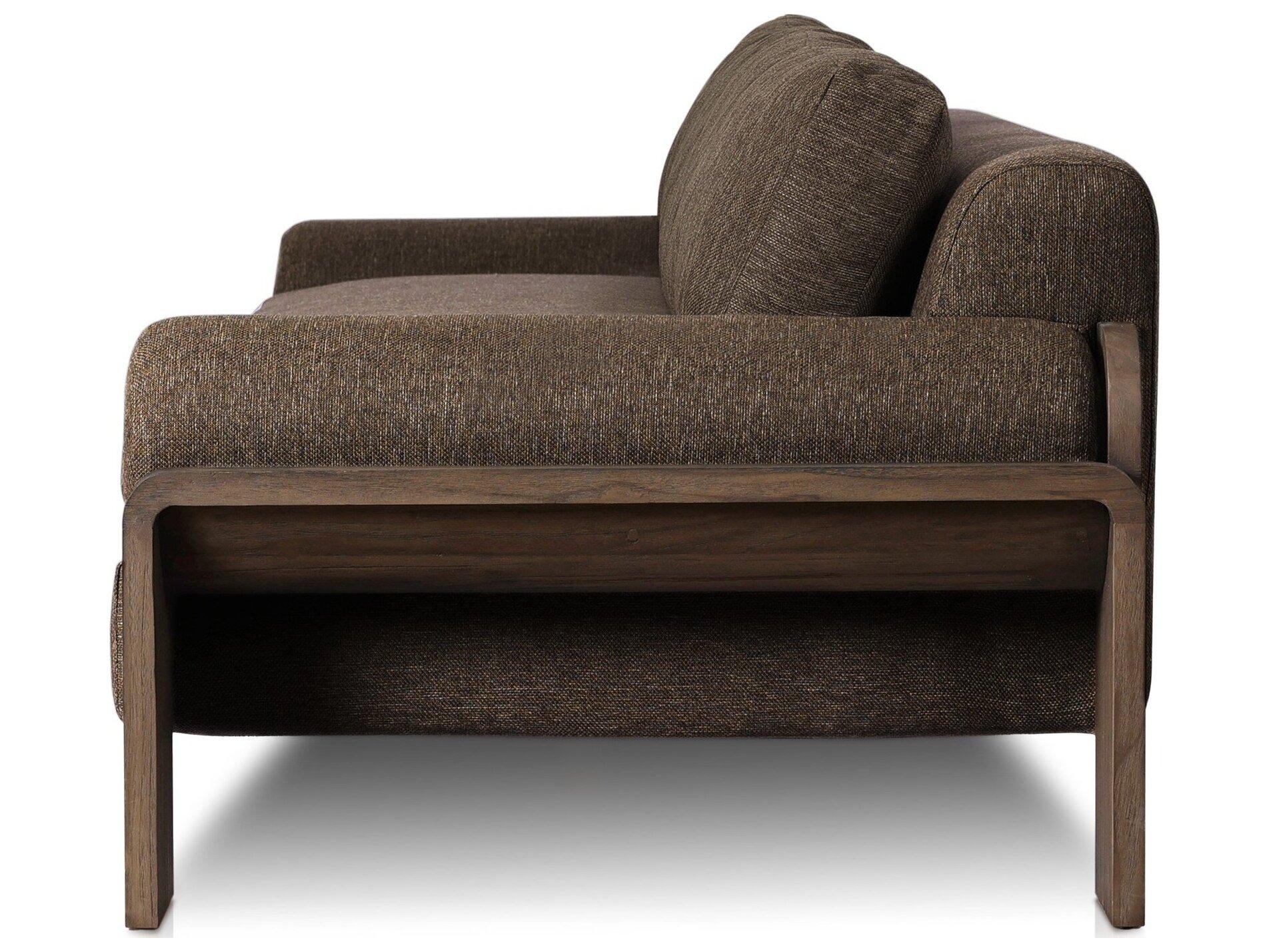 Four Hands Outdoor Pembrook Joette Ellor Brown Stained Saddle Polypropylene Cushion Sofa
