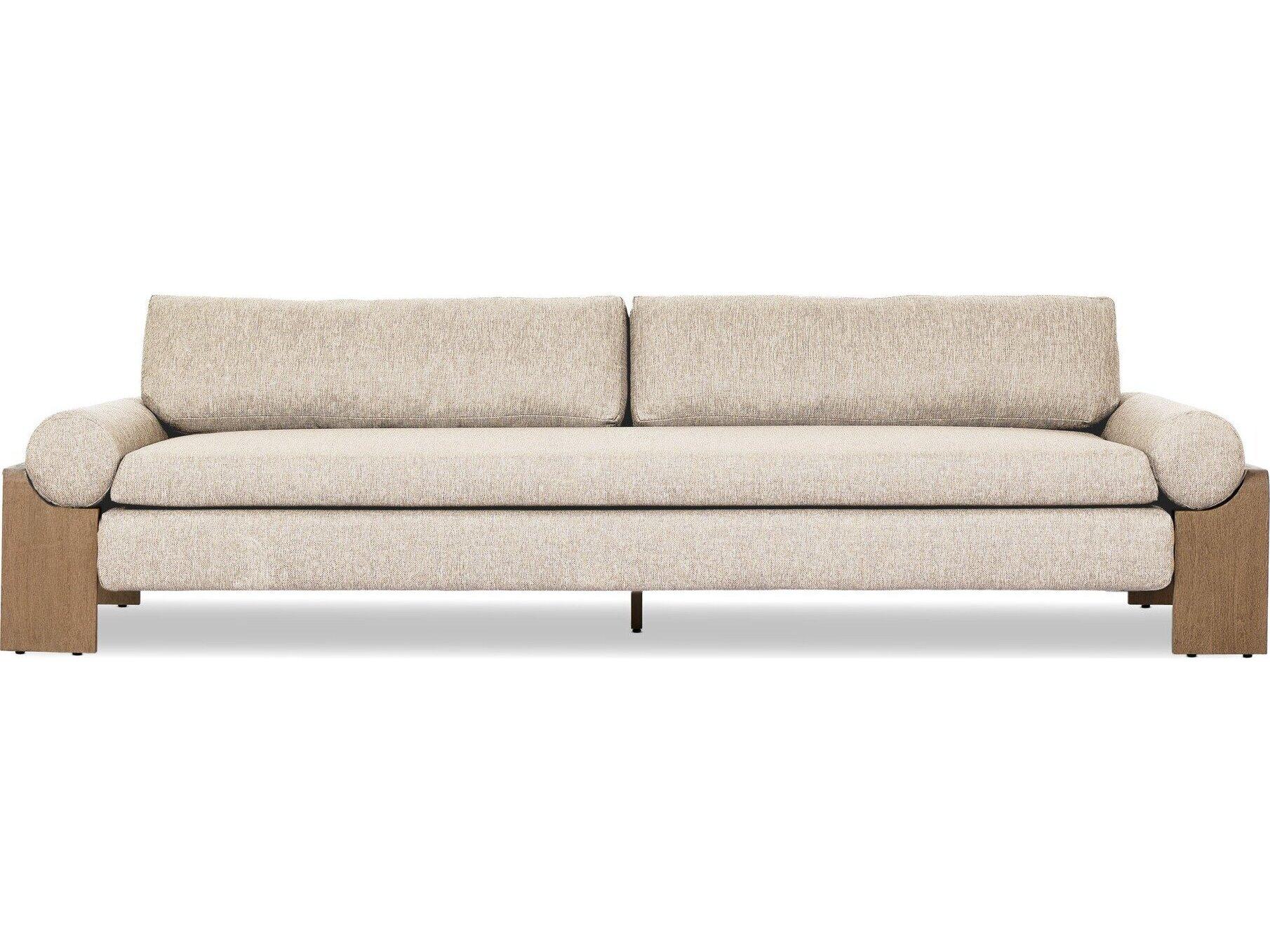 Four Hands Outdoor Pembrook Joette Ellor Beige Washed Brown Fabric Cushion Sofa