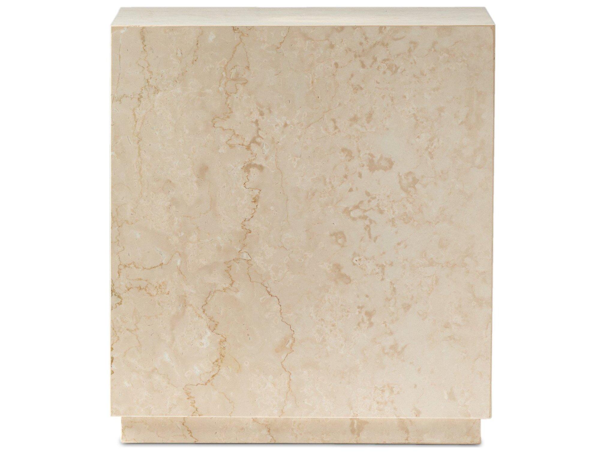 Four Hands Outdoor Rockwell Oakland Cream Marble 20" Square End Table