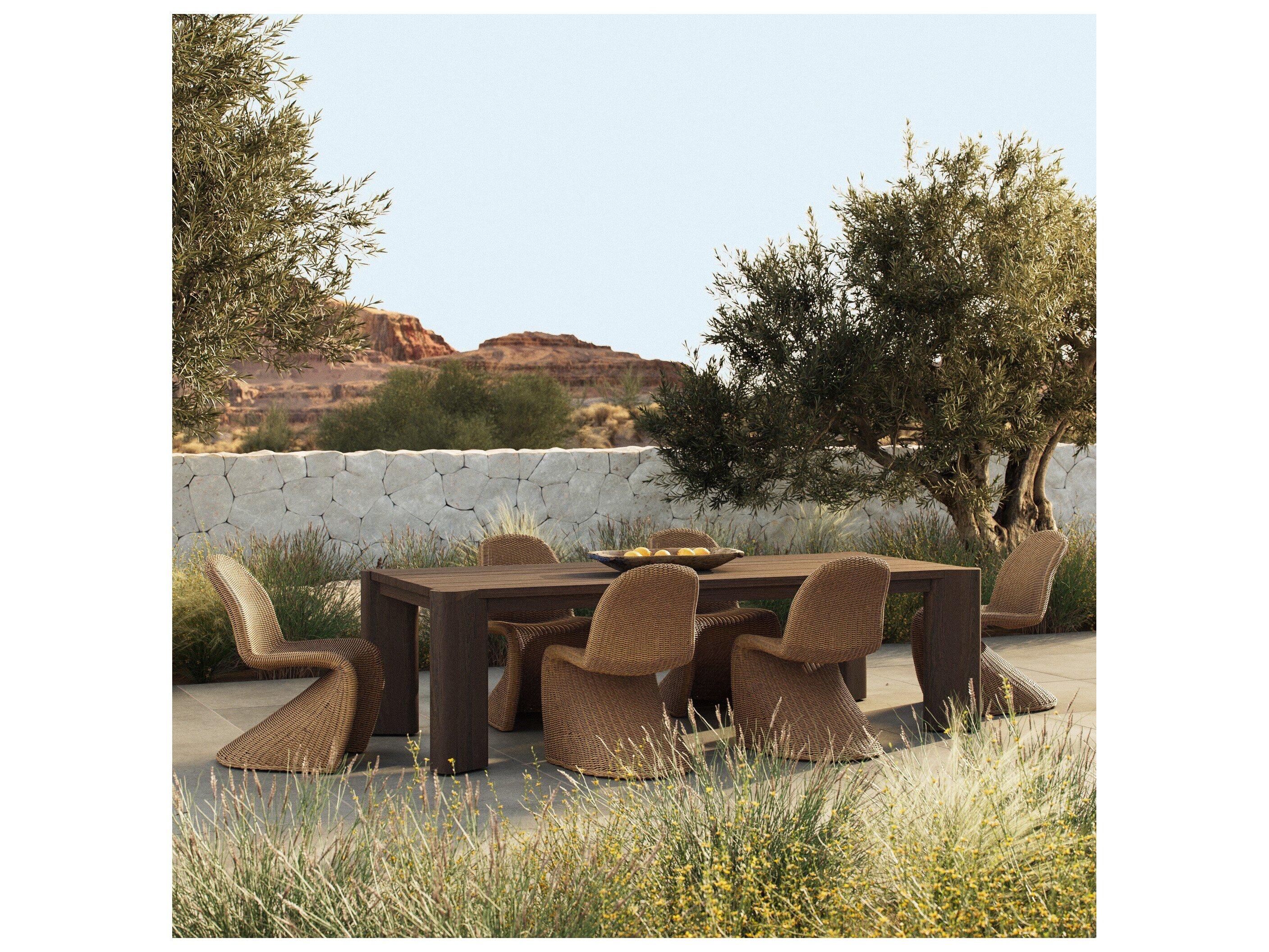 Four Hands Outdoor Soho Outdoor Dining Table - Stained Saddle Brown