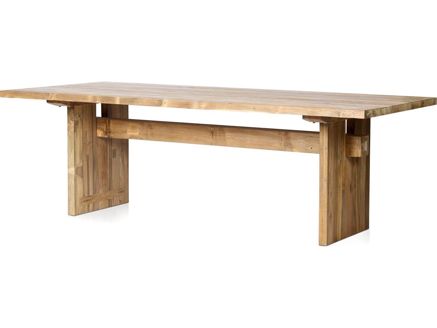 Four Hands Outdoor Providence Brandy Natural Teak 92.5"W x 42"D Rectangular Dining Table