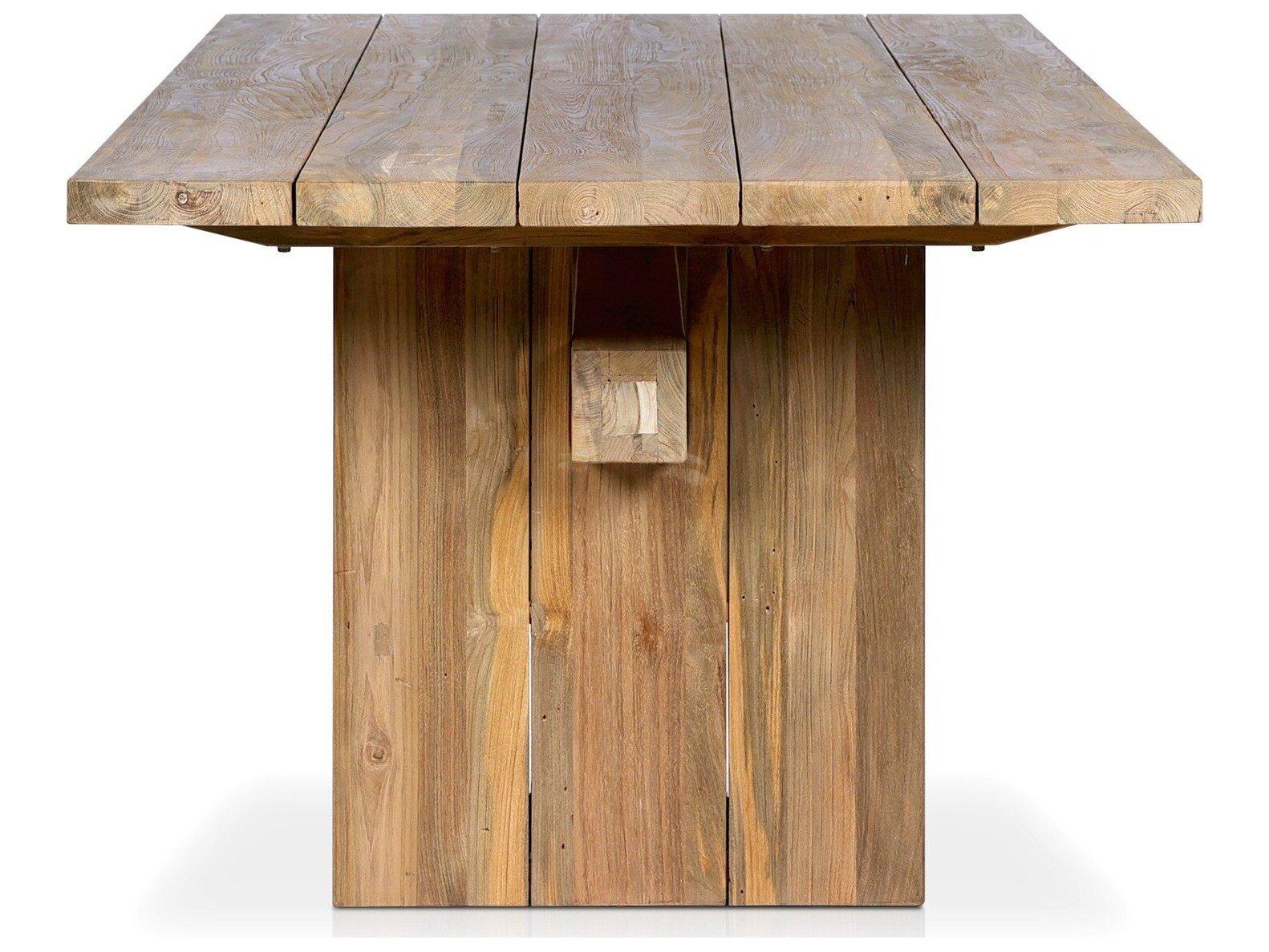 Four Hands Outdoor Providence Brandy Natural Teak 92.5"W x 42"D Rectangular Dining Table