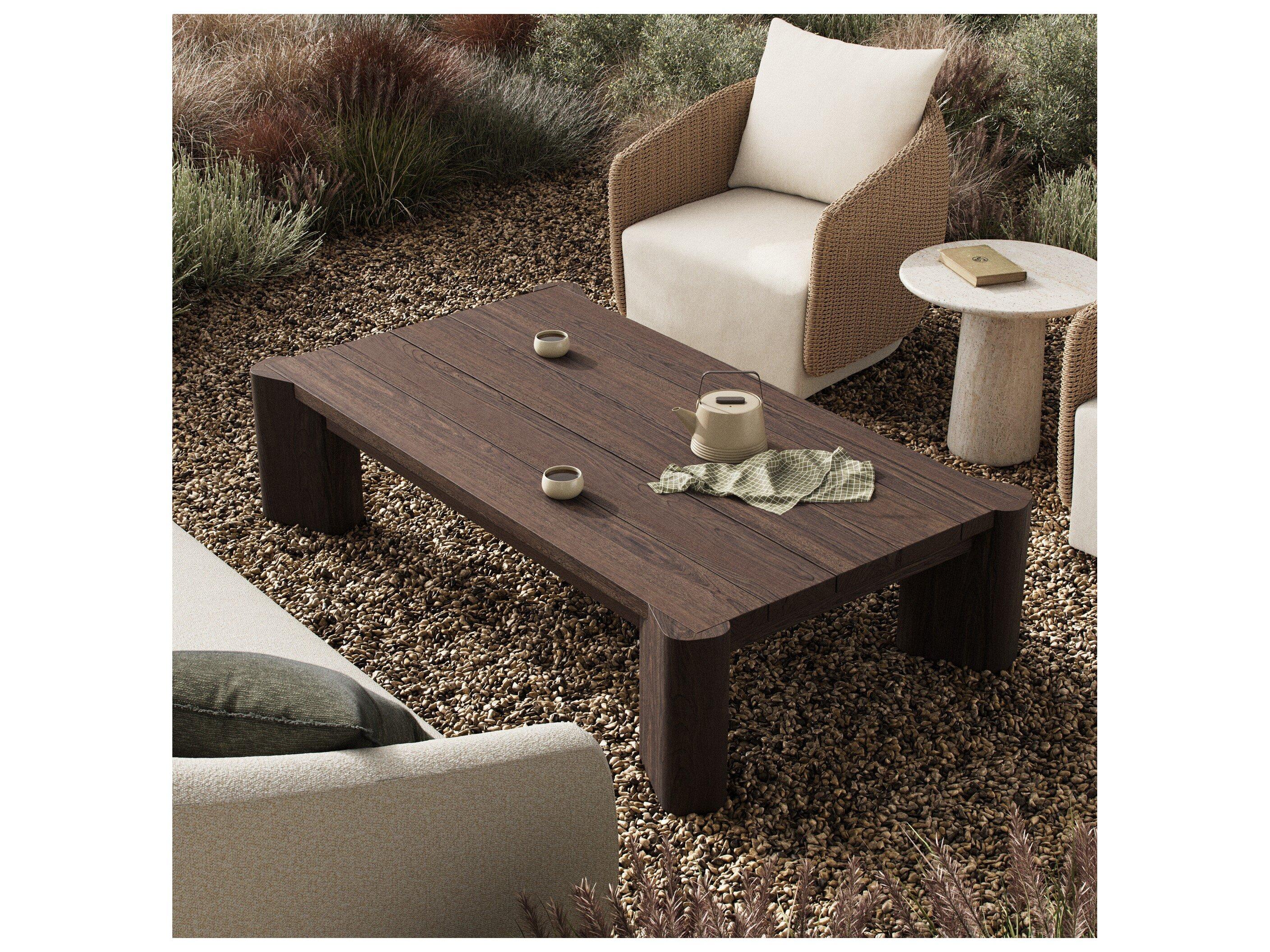 Four Hands Outdoor Soho Outdoor Coffee Table - Stained Saddle Brown