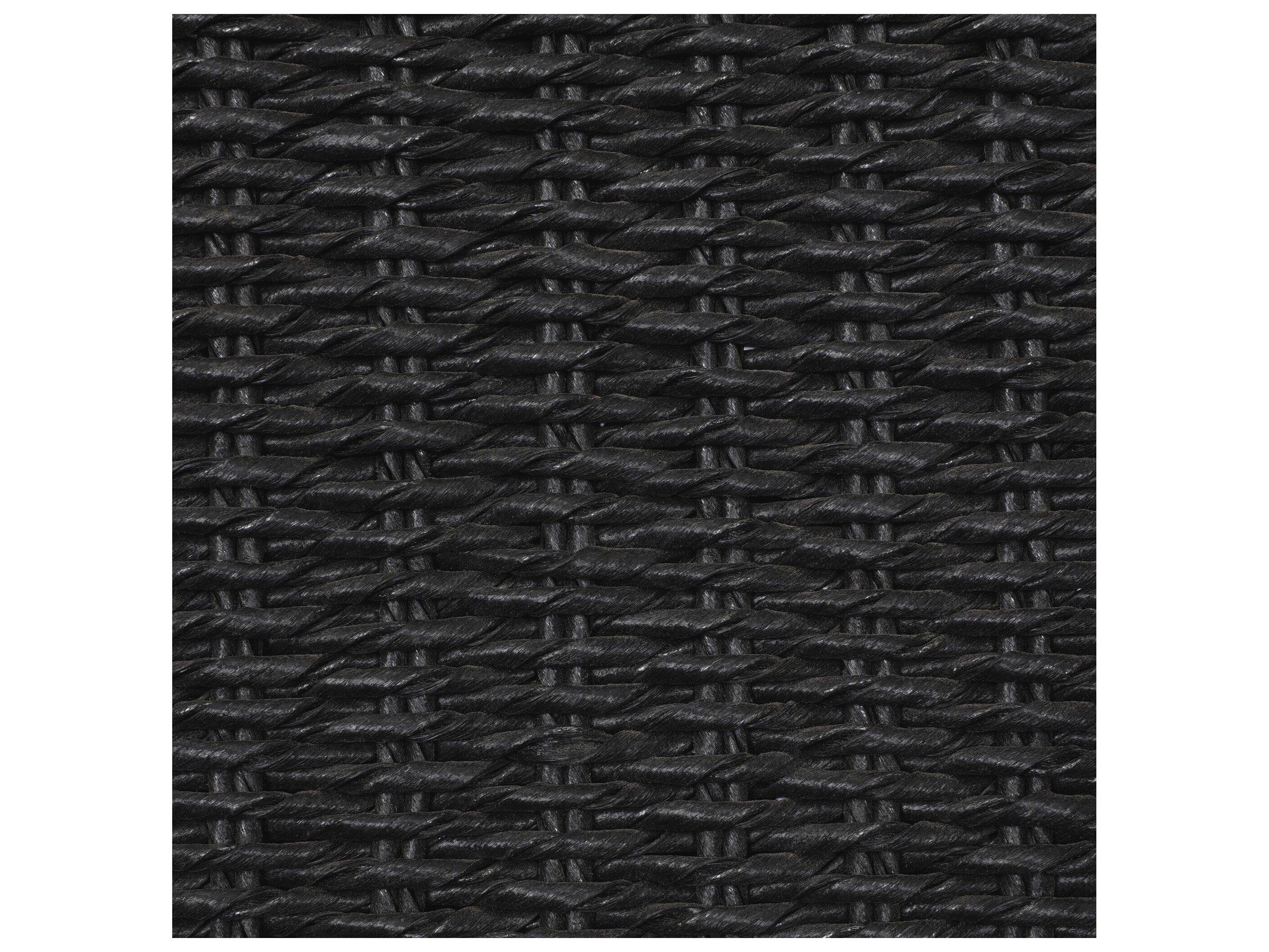 Four Hands Outdoor Grass Roots Suerte Arashi Ink Charcoal Iron Faux Black Hyacinth Polypropylene Cushion Dining Chair