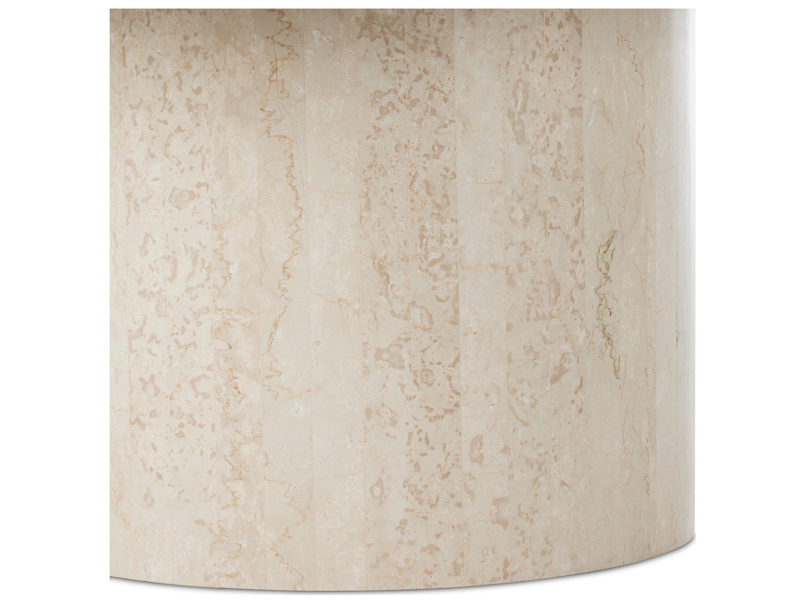 Four Hands Outdoor Rockwell Oakland Cream Marble 60" Round Dining Table