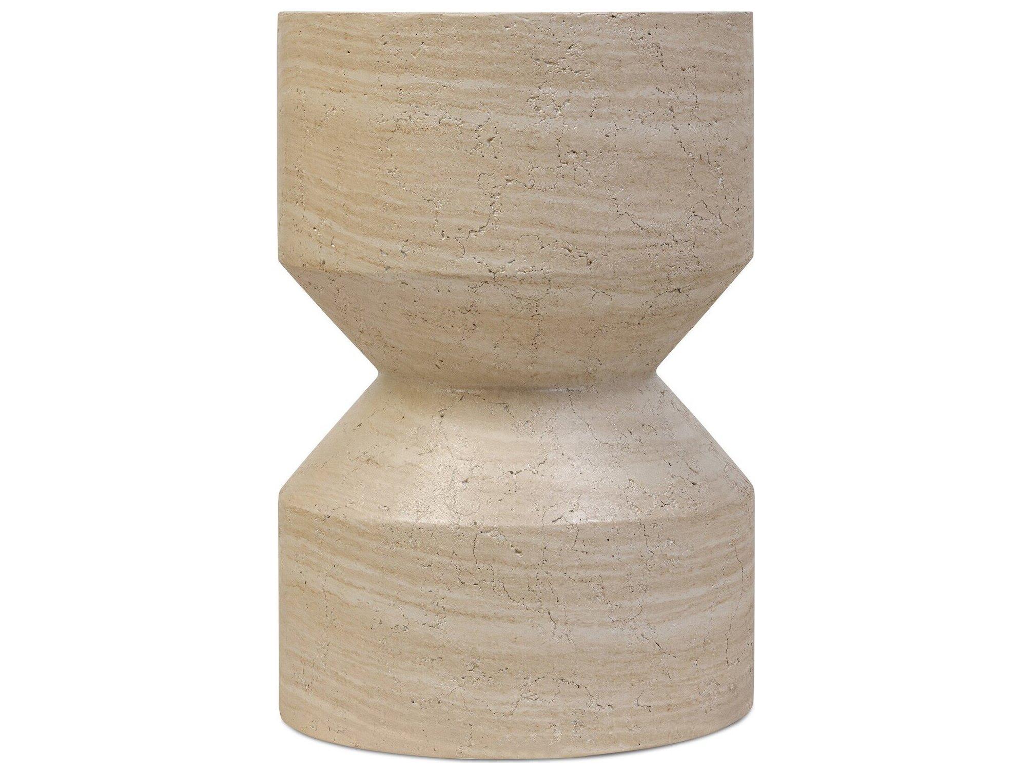 Four Hands Outdoor Chandler Sand Striae  Concrete Round End Table