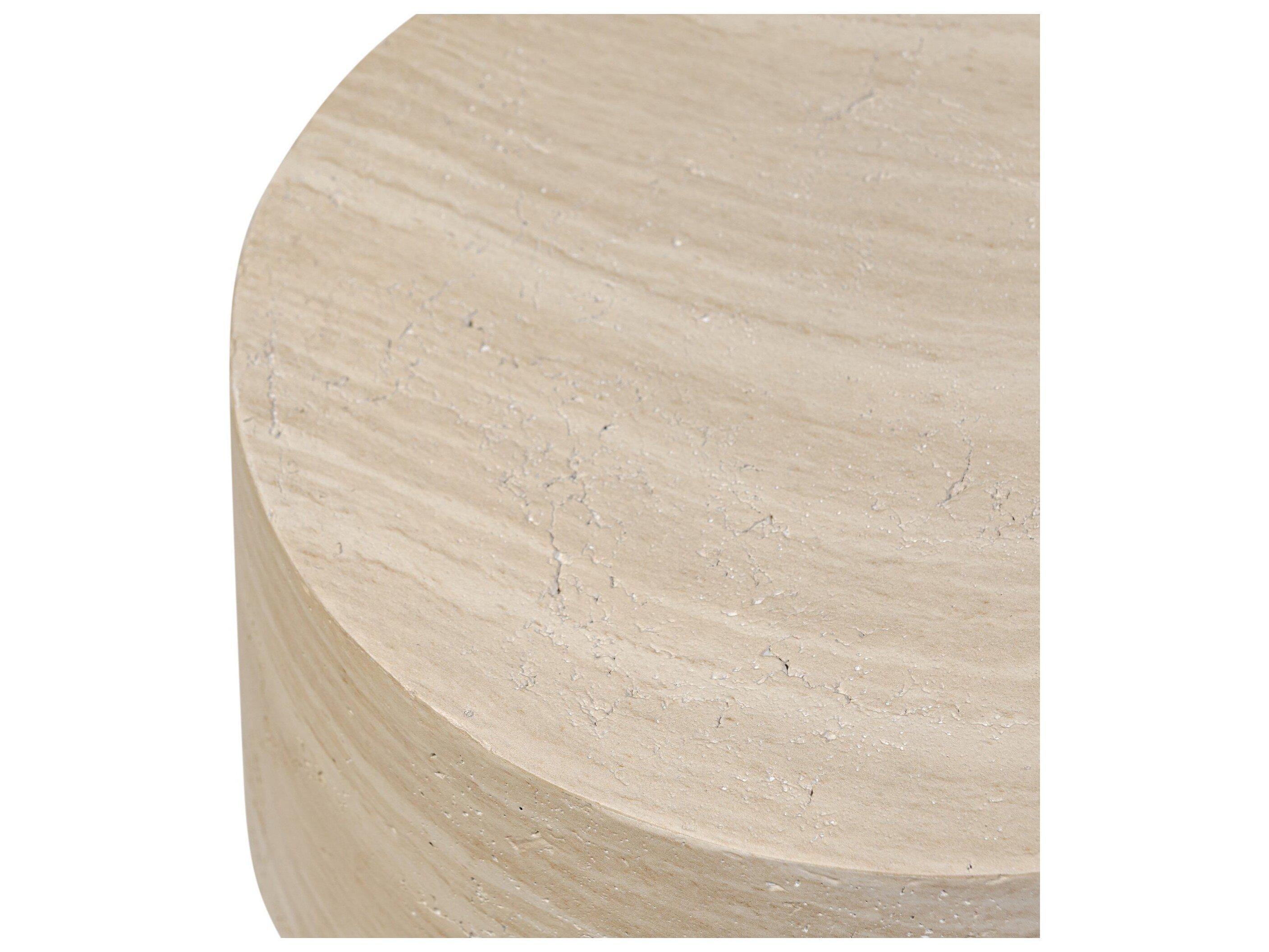 Four Hands Outdoor Chandler Sand Striae  Concrete Round End Table