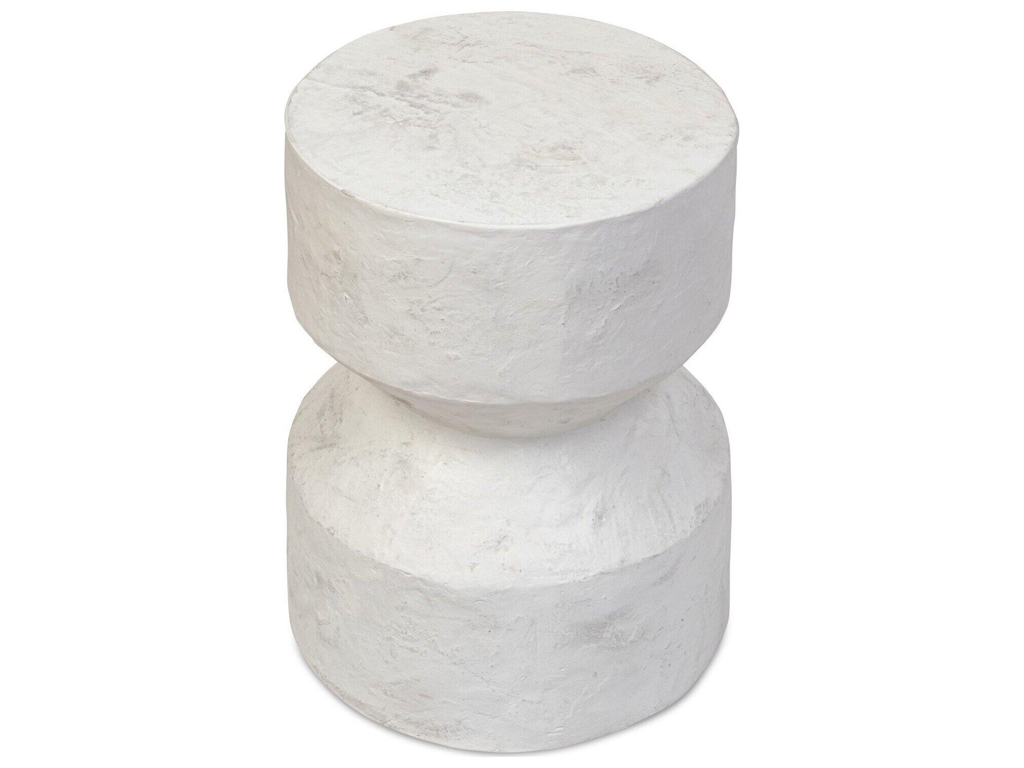 Four Hands Outdoor Chandler Textured Lunar Concrete Round End Table