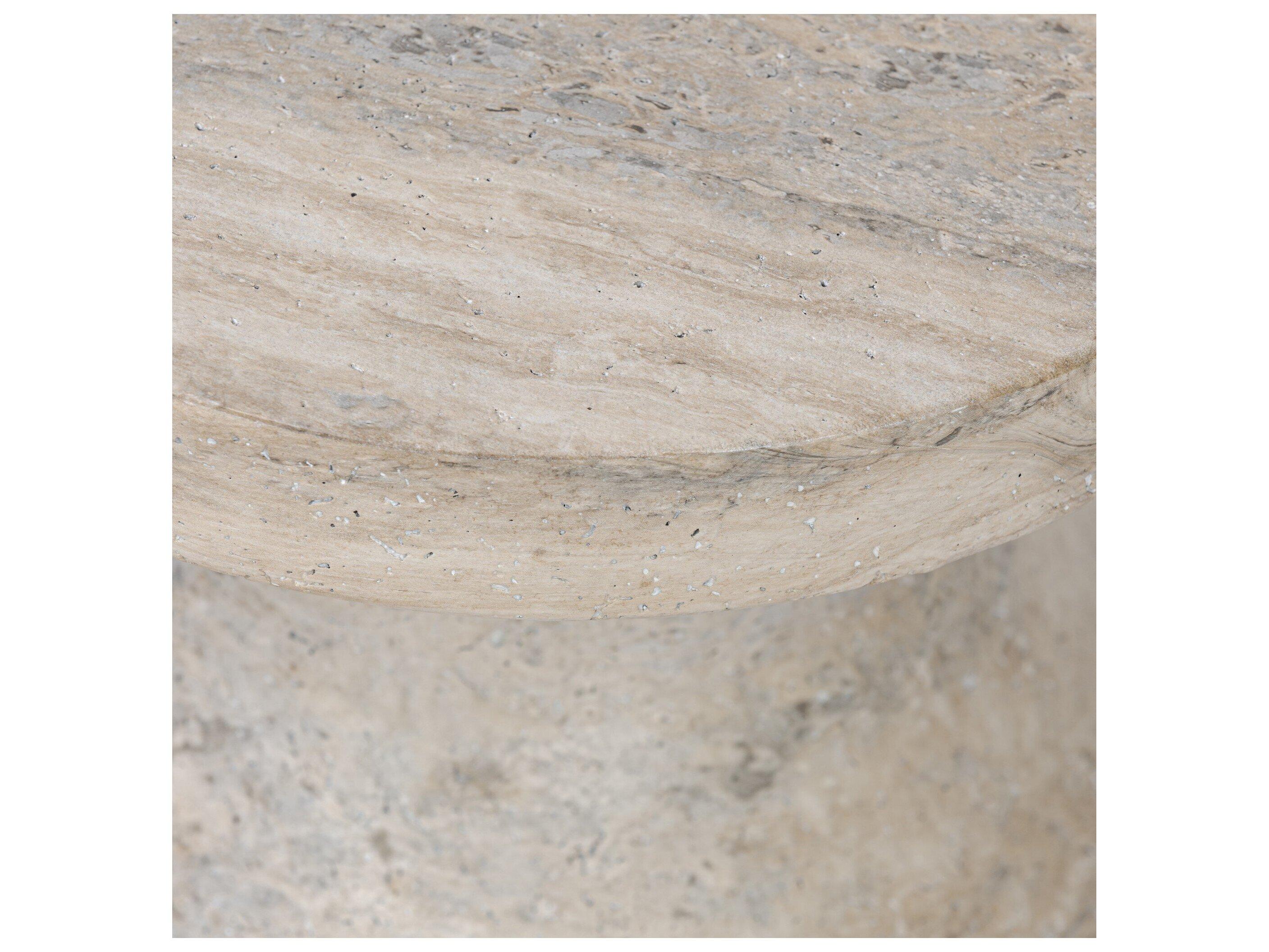 Four Hands Outdoor Chandler Textured Sandy Grey Concrete Round End Table