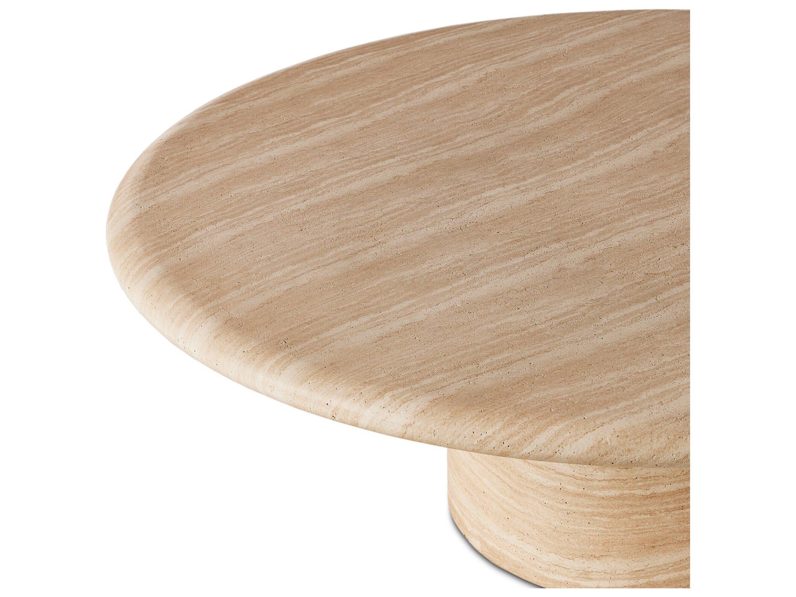 Four Hands Outdoor Chandler Sand Striae Concrete Round Coffee Table