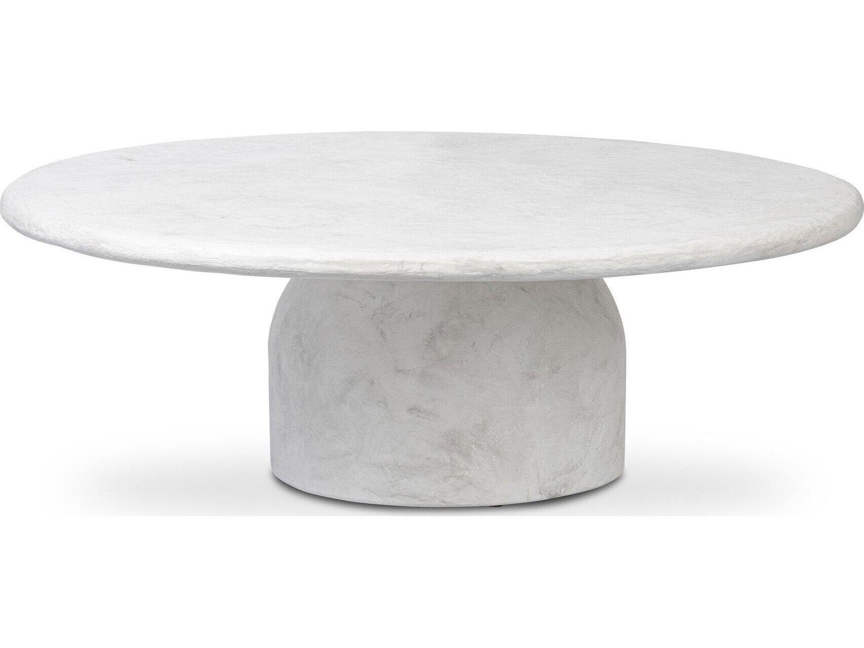 Four Hands Outdoor Chandler Textured Lunar Concrete Round Coffee Table